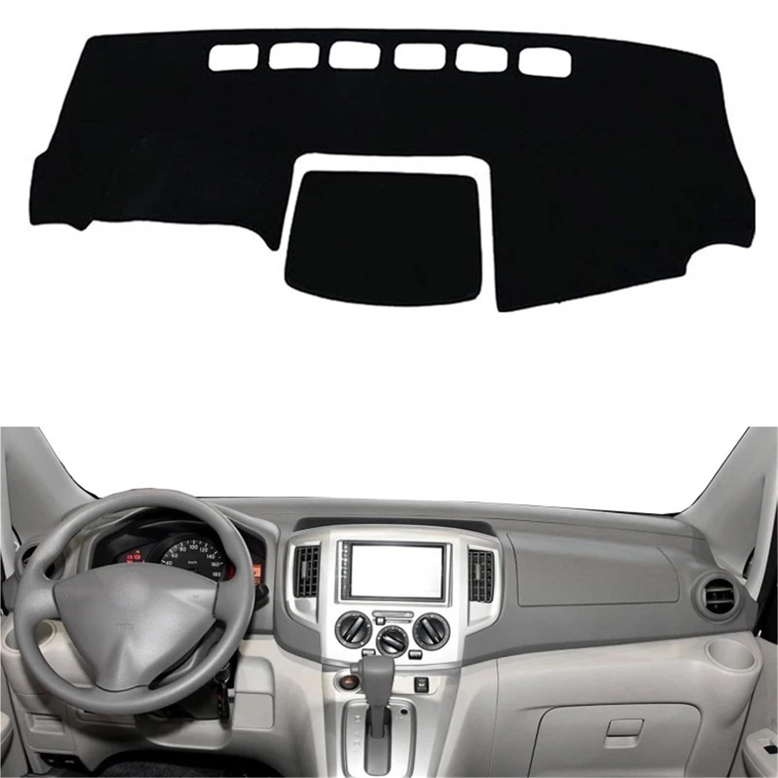 Armaturenbrett Sonnenschutz Teppich Für Nissan Für NV200 2010-2018 LHD RHD 2-lagige Auto-Armaturenbrett-Abdeckung Teppich-Cape-Teppich-Pad Teppich-Dashmat-Sonnenschutz-Pad(LHD Red) von URAGER