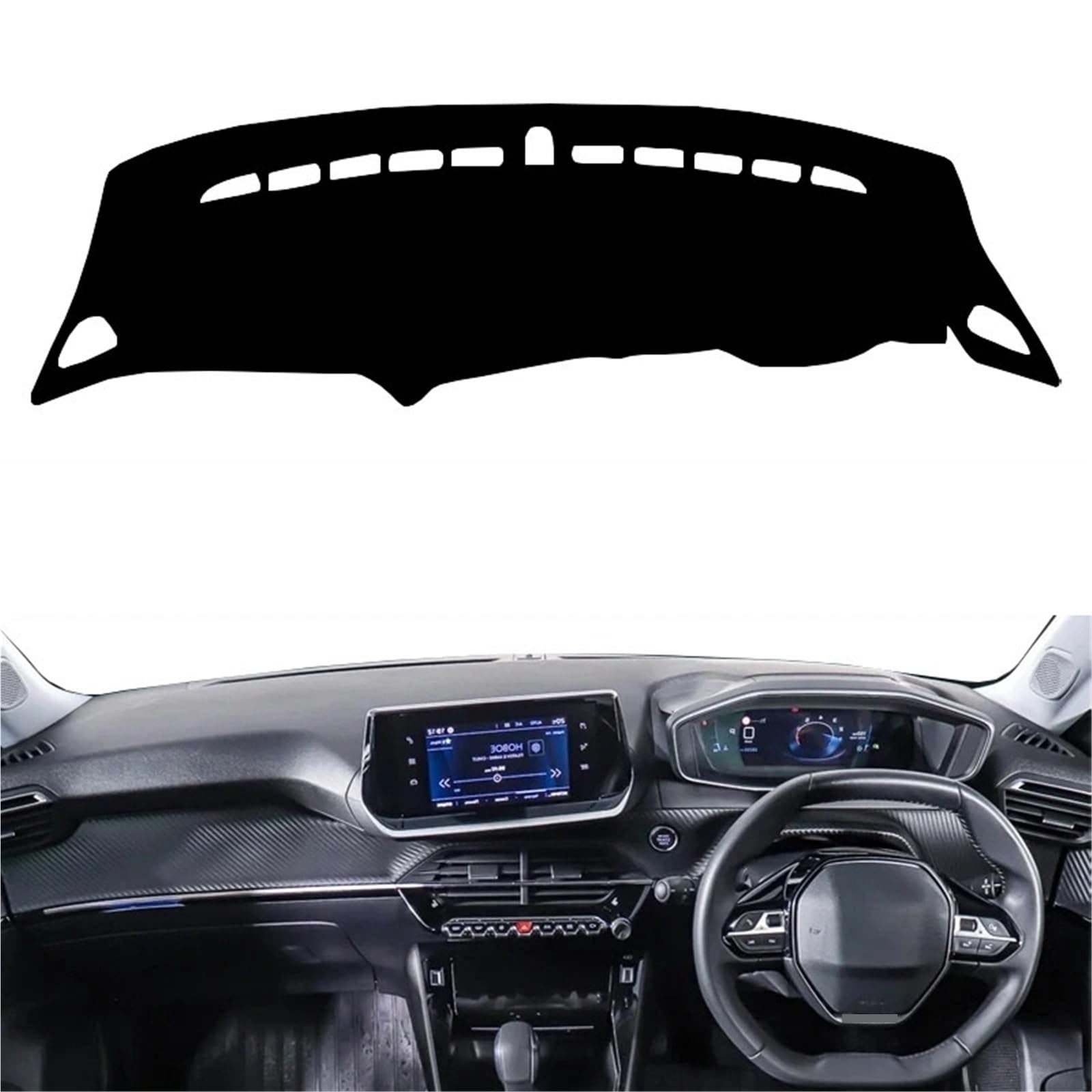 Armaturenbrett Sonnenschutz Teppich Für Peugeot 2008 E-2008 GT Auto Armaturenbrett-Abdeckung Armaturenbrett-Matte Teppich Cape Anti-Sonnenschutz Sonnenschutz Auto Innenschutz Teppich(Red RHD) von URAGER