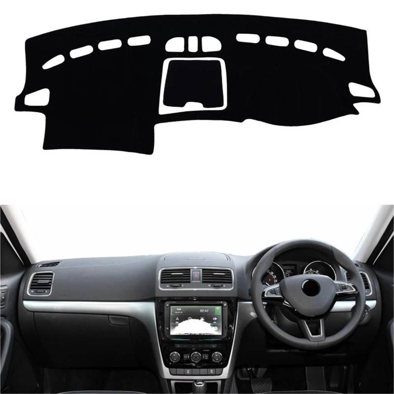 Armaturenbrett Sonnenschutz Teppich Für Skoda Für Yeti 2009 2010 2011 2012 2013 2014 2015 2016 2017 Auto Dashboard Abdeckung Dash Matte Teppich Cape Anti-Sonne Sonnenschutz Dashmat(Blue RHD) von URAGER