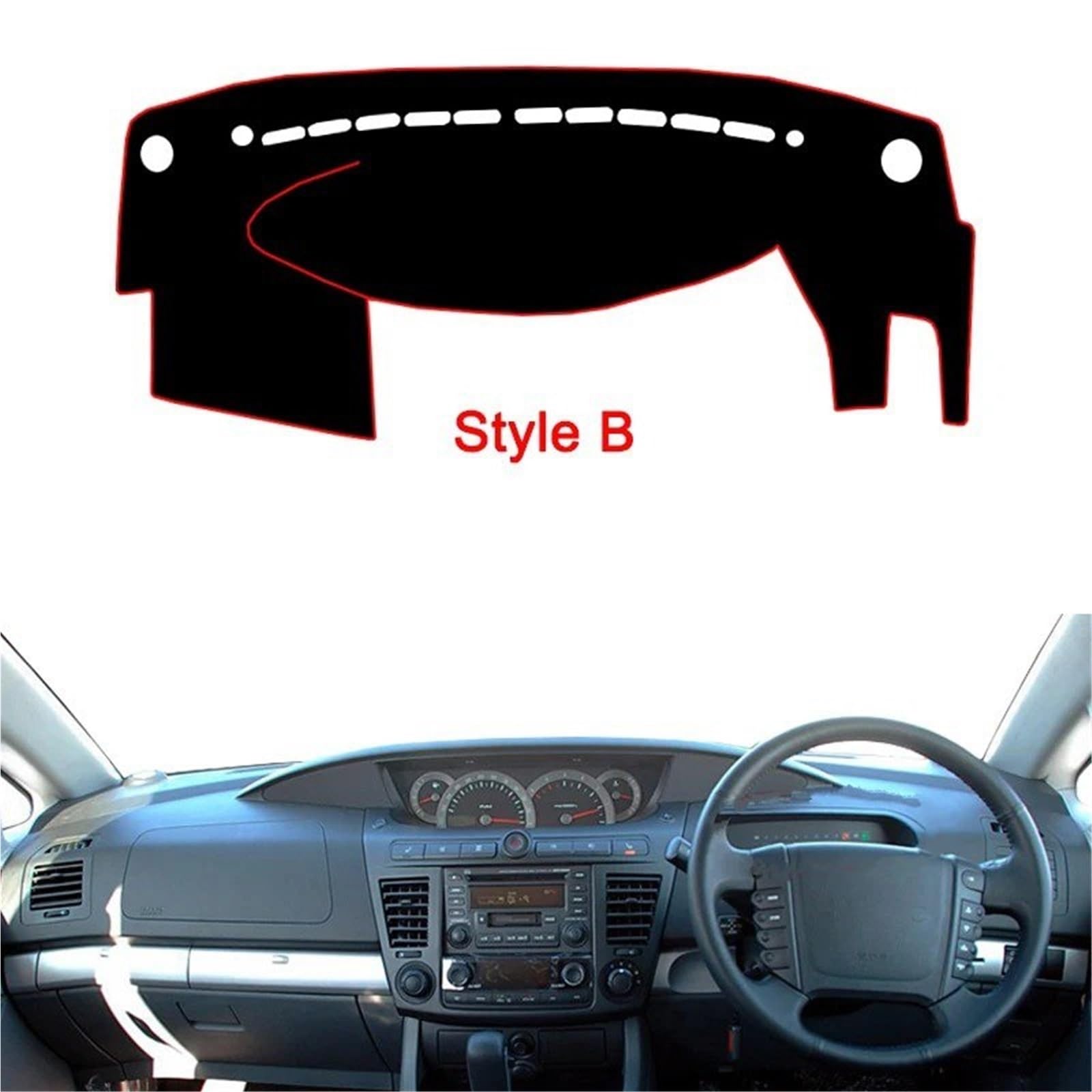Armaturenbrett Sonnenschutz Teppich Für SsangYong Für Rodius 2007 2008-2018 Auto-Armaturenbrett-Abdeckung Auto-Armaturenbrett-Teppich-Umhang Sonnenschutz-Armaturenbrett-Pad(Blue RHD Style A) von URAGER