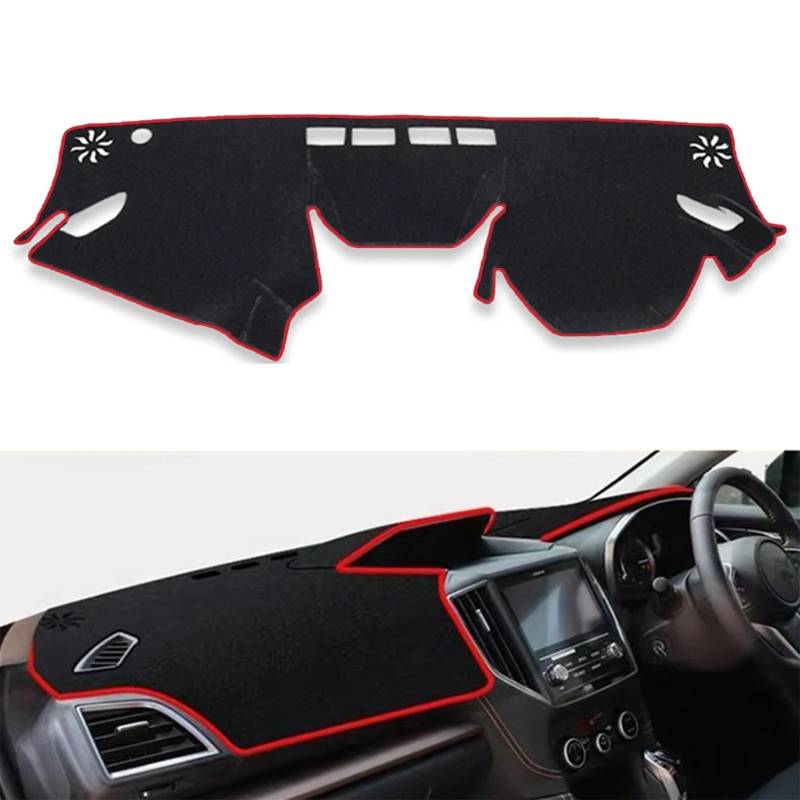 Armaturenbrett Sonnenschutz Teppich Für Subaru Für Impreza XV Für Crosstrek 2017 2018 2019 Auto Armaturenbrettmatte Dashmat Dashmat Sonnenschutz Schutzteppich(RHD RED) von URAGER