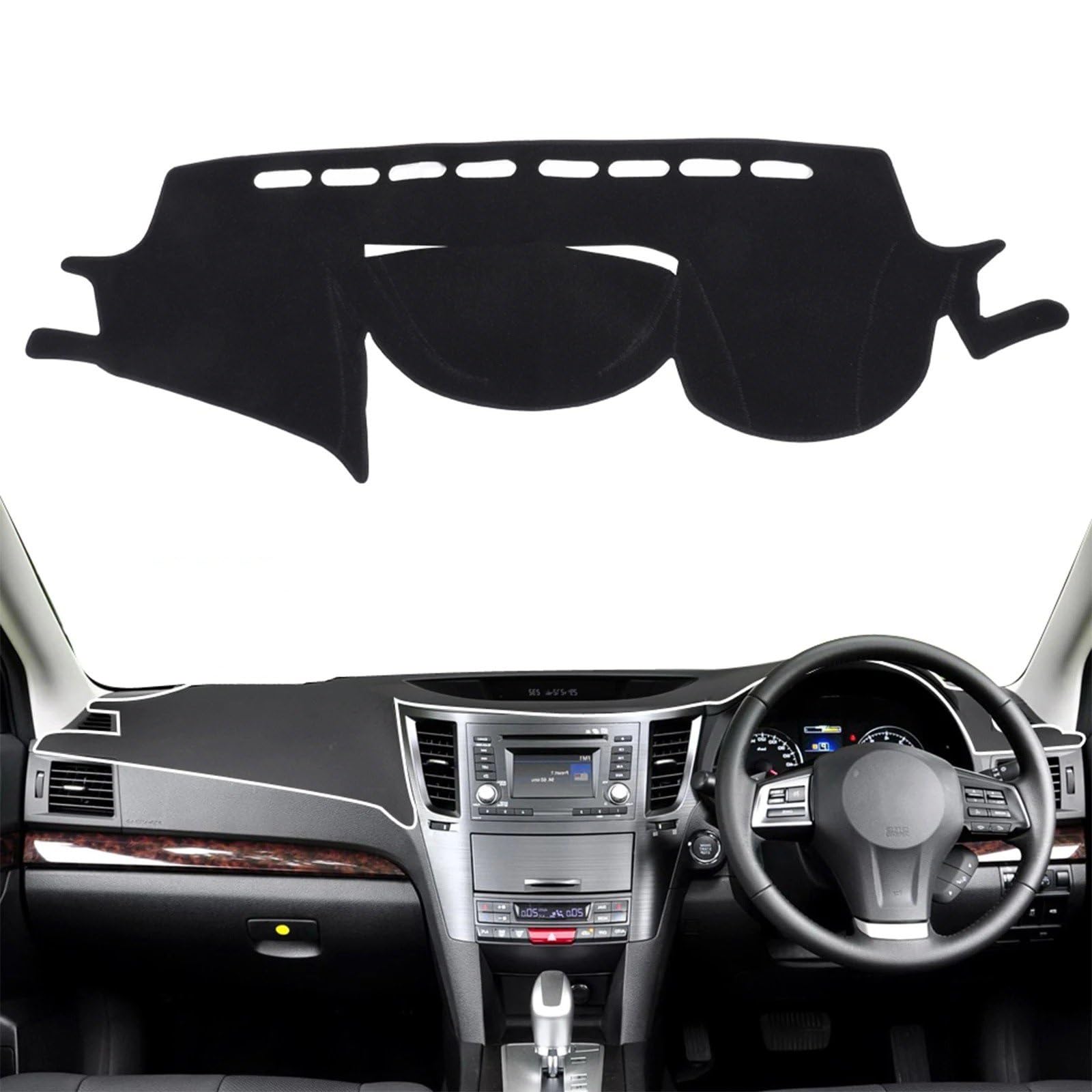 Armaturenbrett Sonnenschutz Teppich Für Subaru Für Outback Für Legacy 2010 2011 2012 2013 2014 Auto-Armaturenbrettmatte Dash Mat Dashmat Sonnenschutz-Schutzteppich(RHD Black) von URAGER