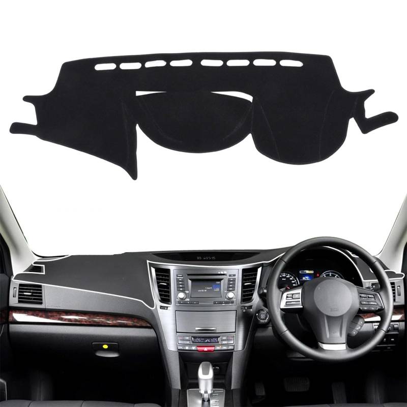 Armaturenbrett Sonnenschutz Teppich Für Subaru Für Outback Für Legacy 2010 2011 2012 2013 2014 Auto-Armaturenbrettmatte Dash Mat Dashmat Sonnenschutz-Schutzteppich(RHD Black) von URAGER