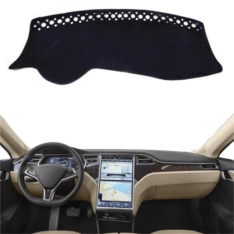Armaturenbrett Sonnenschutz Teppich Für Tesla S 2012-2020 2019 2018 2017 2016 2015 Anti-Sonne Sonnenschutz Auto Styling Auto Auto Armaturenbrett Abdeckung Dash Matte Teppich Cape(LHD Red) von URAGER