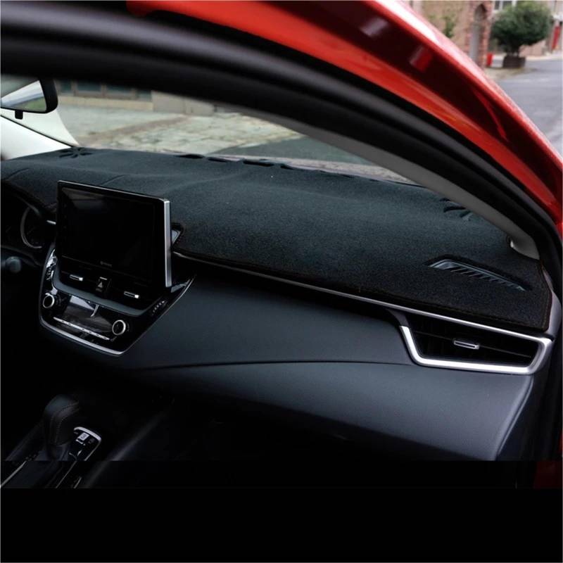 Armaturenbrett Sonnenschutz Teppich Für Toyota Für Corolla E210 2019 2020 2021 2022 2023 2024 Für Hybrid Auto Dashboard Abdeckung Dash Matte Sonnenschutz Pad Zubehör(B RHD Black) von URAGER