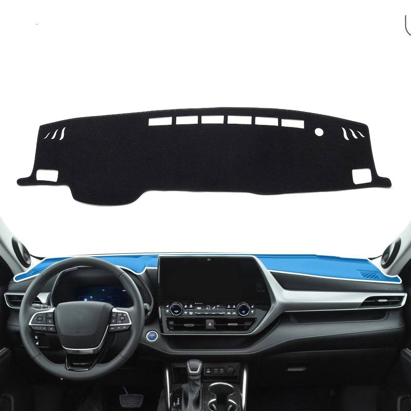 Armaturenbrett Sonnenschutz Teppich Für Toyota Für Highlander Kluger 2020 2021 2022 2023 2024 Auto Dashboard Mat Dash Mat Dashmat Sonnenschirm Schutz Teppich(Black LHD NO HUD) von URAGER