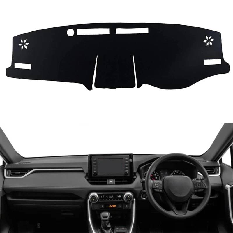 Armaturenbrett Sonnenschutz Teppich Für Toyota Für RAV 4 2019 2020 Für RAV4 Mittelkonsolen-Abdeckung Schutz Auto-Armaturenbrett-Matte Teppich Sonnenschutz Teppich(Red RHD) von URAGER