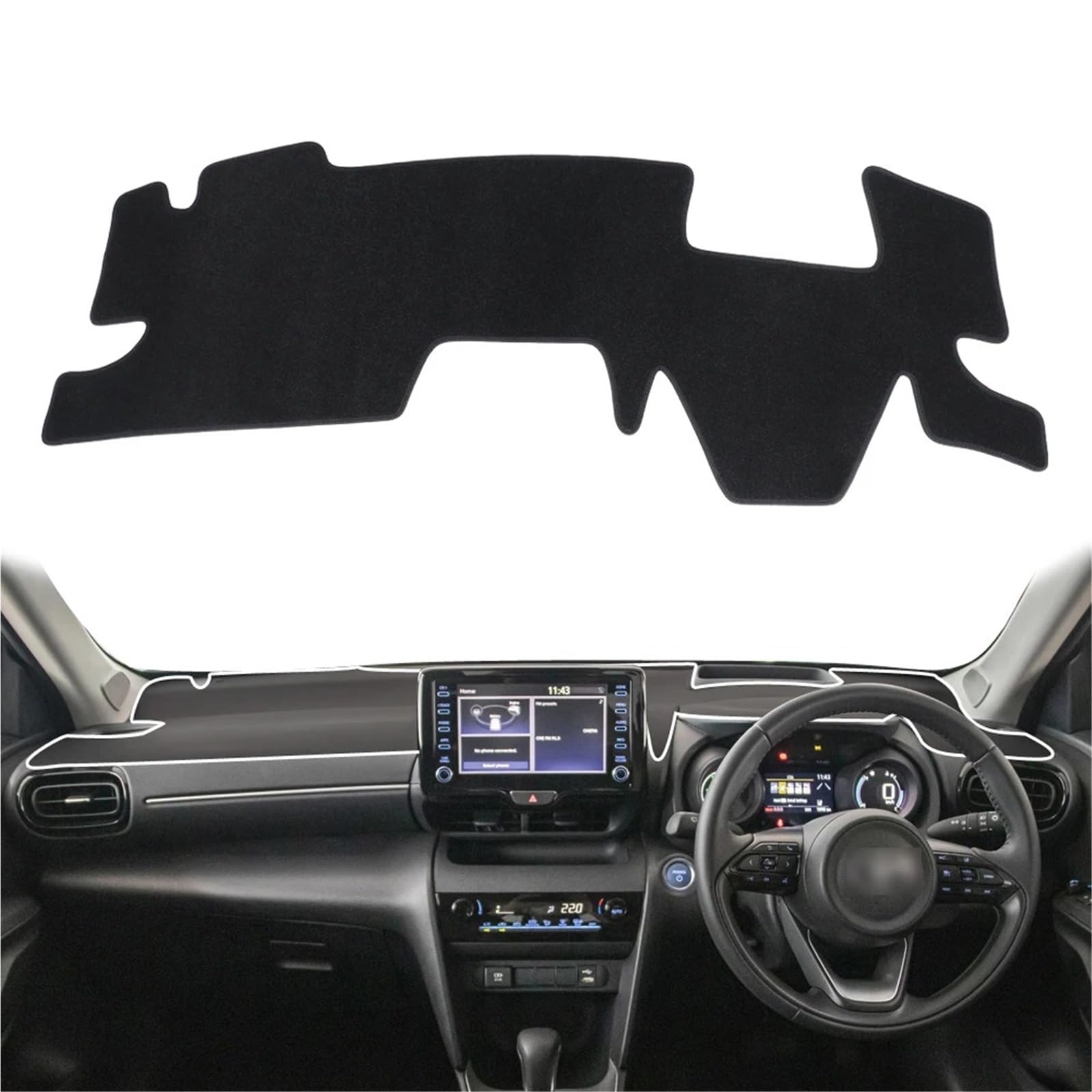 Armaturenbrett Sonnenschutz Teppich Für Toyota Für Yaris Für Cross XP210 2021 2022 2023 2024 Auto Dashboard Mat Dash Mat Dashmat Sonnenschutz Schutz Teppich(RHD HUD) von URAGER