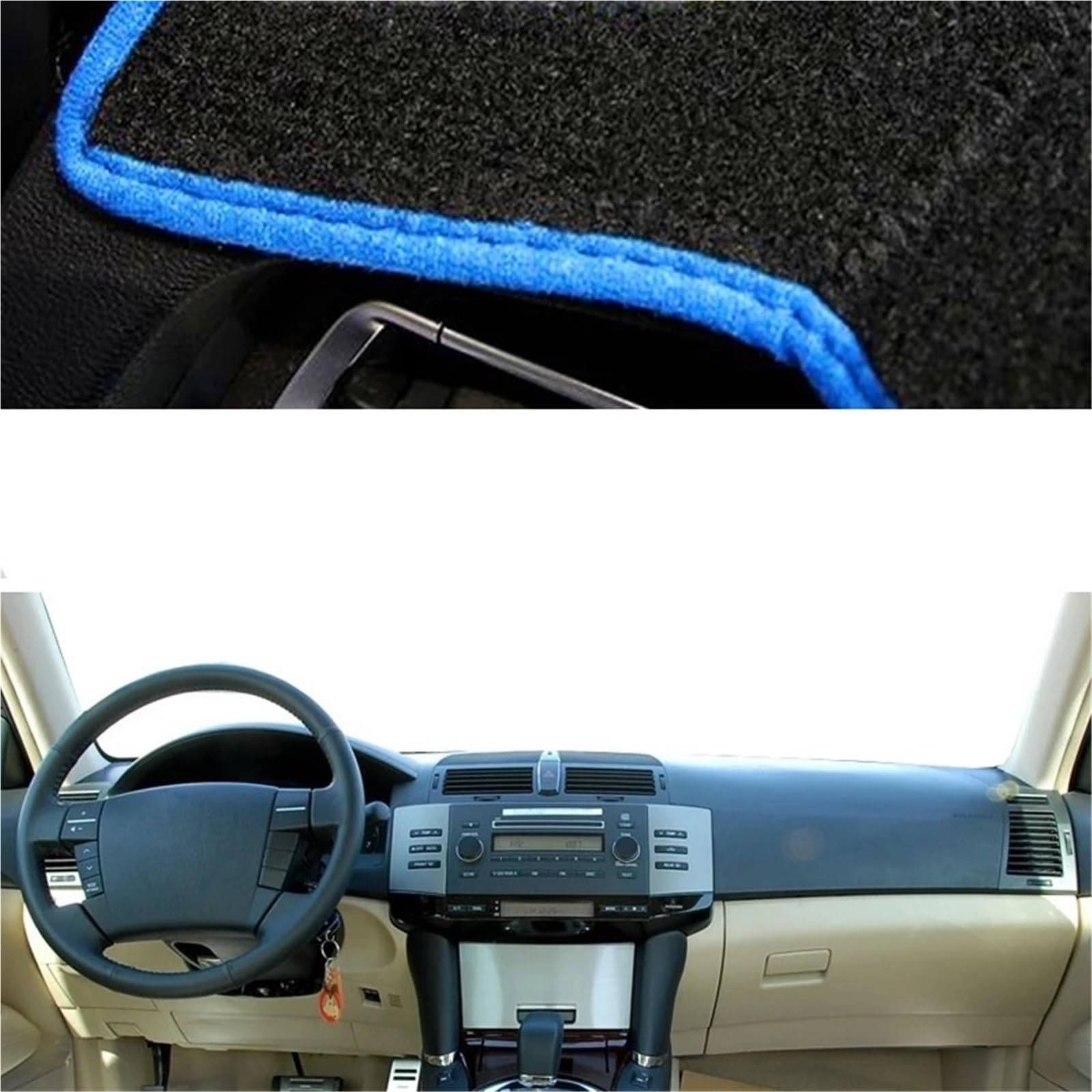 Armaturenbrett Sonnenschutz Teppich Für Toyota Mark X 2004-2009 Reiz 2005-2009 Auto Armaturenbrett Abdeckung Dash Matte Teppich Cape Auto Sonnenschutz Anti-Sonne UV Anti-schmutzig(Blue LHD) von URAGER
