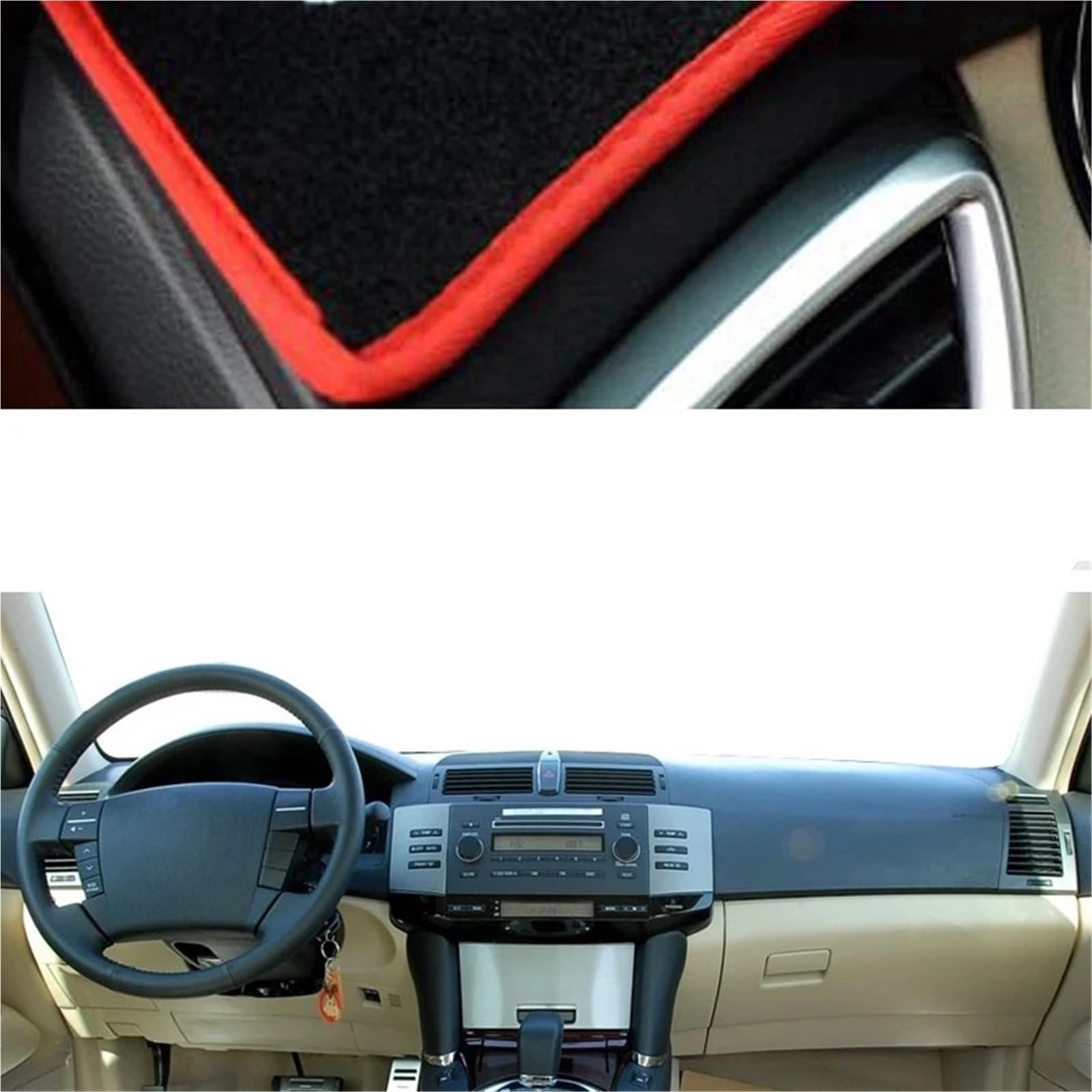 Armaturenbrett Sonnenschutz Teppich Für Toyota Mark X 2004-2009 Reiz 2005-2009 Auto Armaturenbrett Abdeckung Dash Matte Teppich Cape Auto Sonnenschutz Anti-Sonne UV Anti-schmutzig(Red LHD) von URAGER