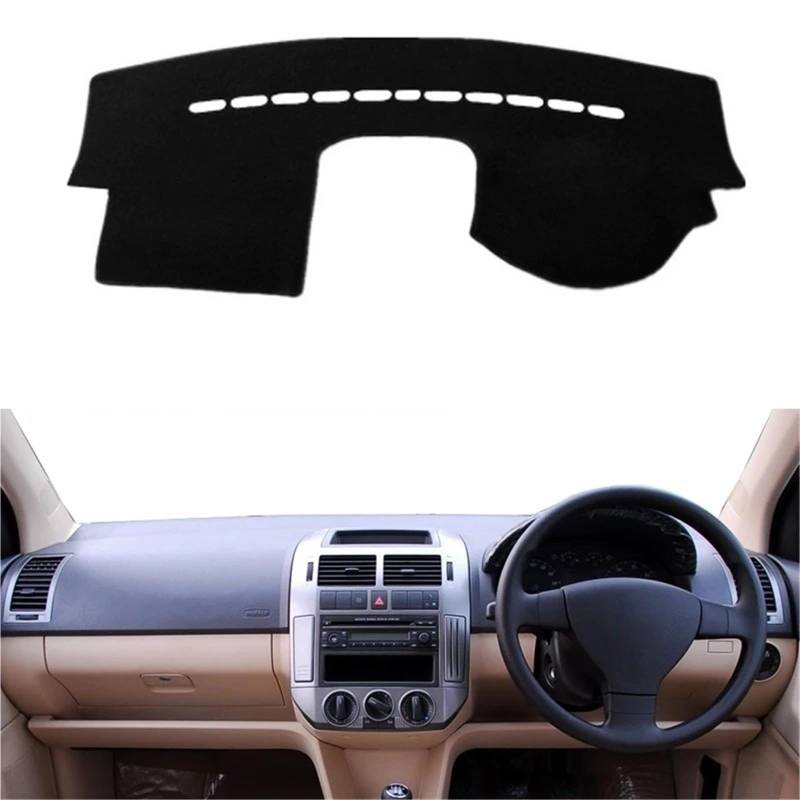 Armaturenbrett Sonnenschutz Teppich Für VW Für Polo Mk4 Typ 6Q 9N 9N3 2002 2003 2004 2005 2006 2007 2008 2009 Auto Auto-Dashboard Abdeckung Dash Matte Teppich Cape Sonnenschirm(Blue RHD) von URAGER
