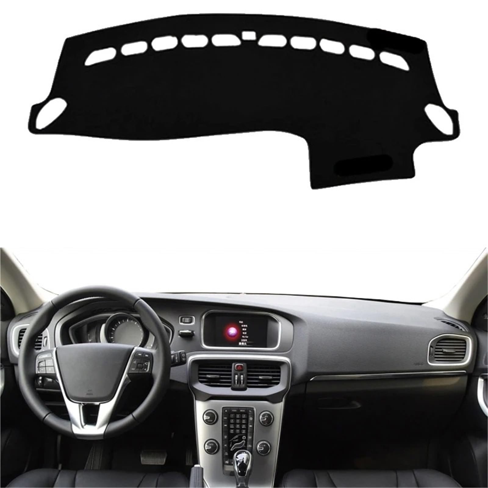 Armaturenbrett Sonnenschutz Teppich Für Volvo Für V40 2013 2014 2015 2016-2020 Auto Dashboard Abdeckung Center Console Protector Teppich Dashmat Sonnenschutz Teppich Teppich(Red LHD) von URAGER