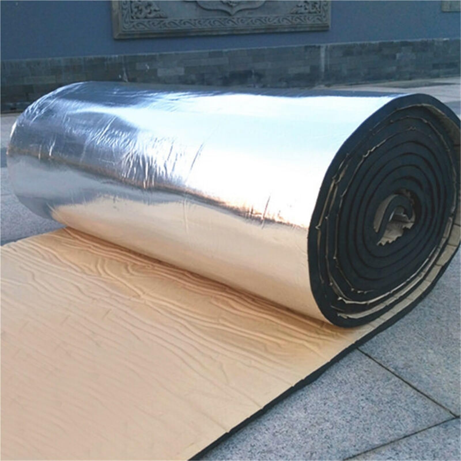 Dämmschaummatte 1 Stück Schalldichte Matte 25 cm * 50 cm 5/10mm Auto Wärme Sound Thermische Proof Pad Auto LKW Firewall Wärme Sound Deadener Noise Isolierung Matte(25X50cm 10mm) von URAGER