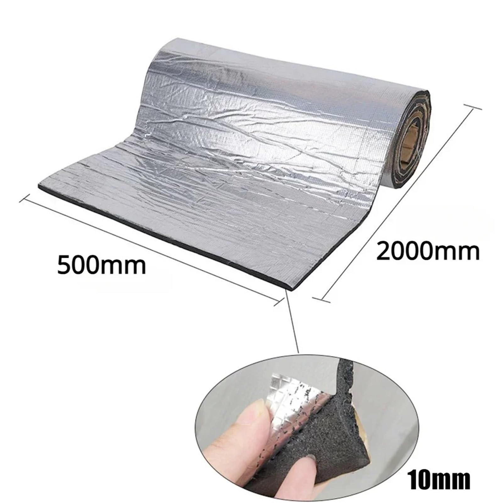 Dämmschaummatte 5/10MM Auto Van Schallschutz Trittschalldämmung Isolierung Sound Deadener Wärmedämmung Matte Auto Haube Isolierung Stille Tür Wand(500x2000x10mm) von URAGER