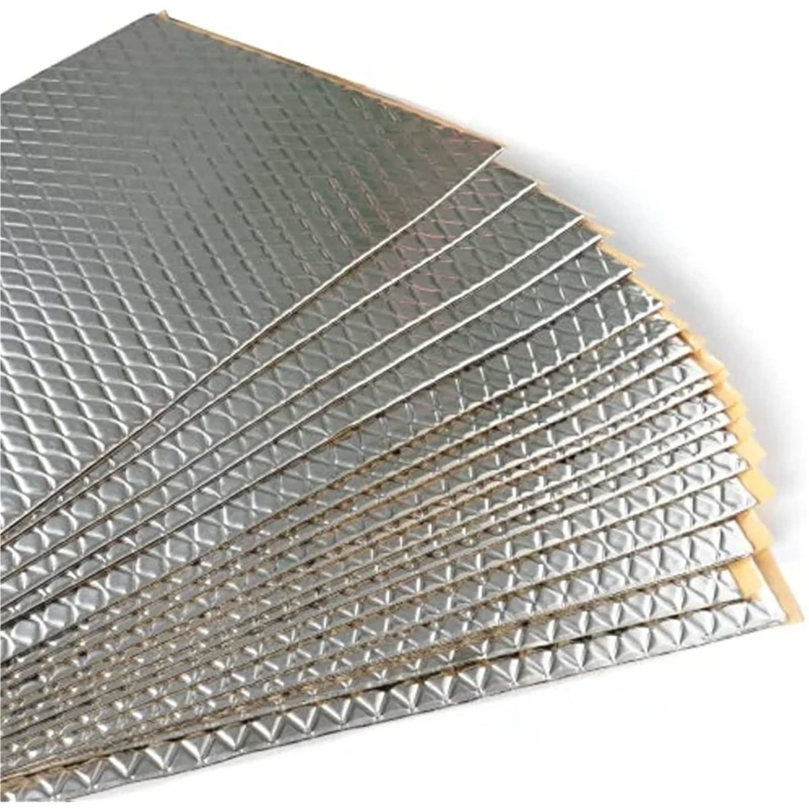 Dämmschaummatte 50 Stücke 5MM Auto Schallschutz Baumwolle Pads Haube Firewall Schallschutz Schalldämpfer Noise Reduktion Pads Aluminium Folie(30pcs 5mm) von URAGER