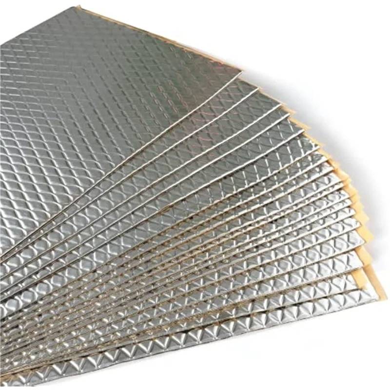 Dämmschaummatte 50 Stücke 5MM Auto Schallschutz Baumwolle Pads Haube Firewall Schallschutz Schalldämpfer Noise Reduktion Pads Aluminium Folie(30pcs 5mm) von URAGER