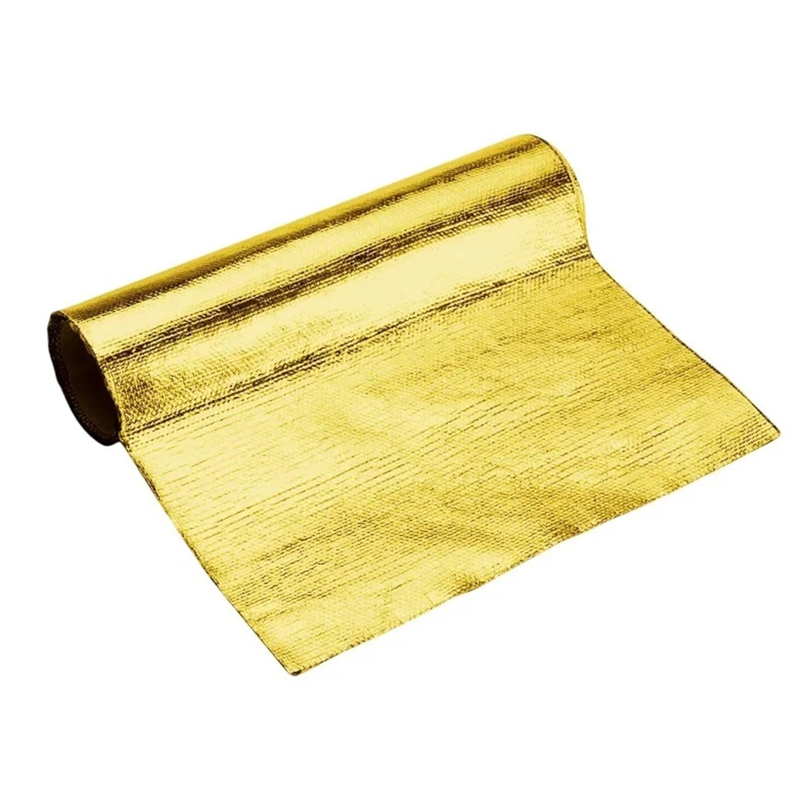 Dämmschaummatte Hitzebeständiges Fiberglas- Und Aluminiumfolienband, Wasserdicht, Selbstklebend, Für Die Wärmedämmung Automobilbereich, Hochtemperaturisolierung(30x120cm -golden) von URAGER