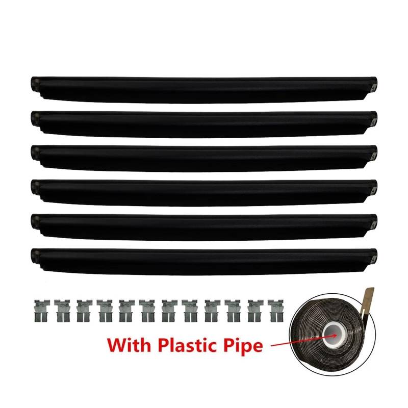 Sonnenblende Auto Panorama Schiebedach Voll Sonnenschutz Vorhang Mit Kunststoff Rohr 1K9877307 Für VW Für Variant Für Sharan Für Santana Für(6*Black) von URAGER