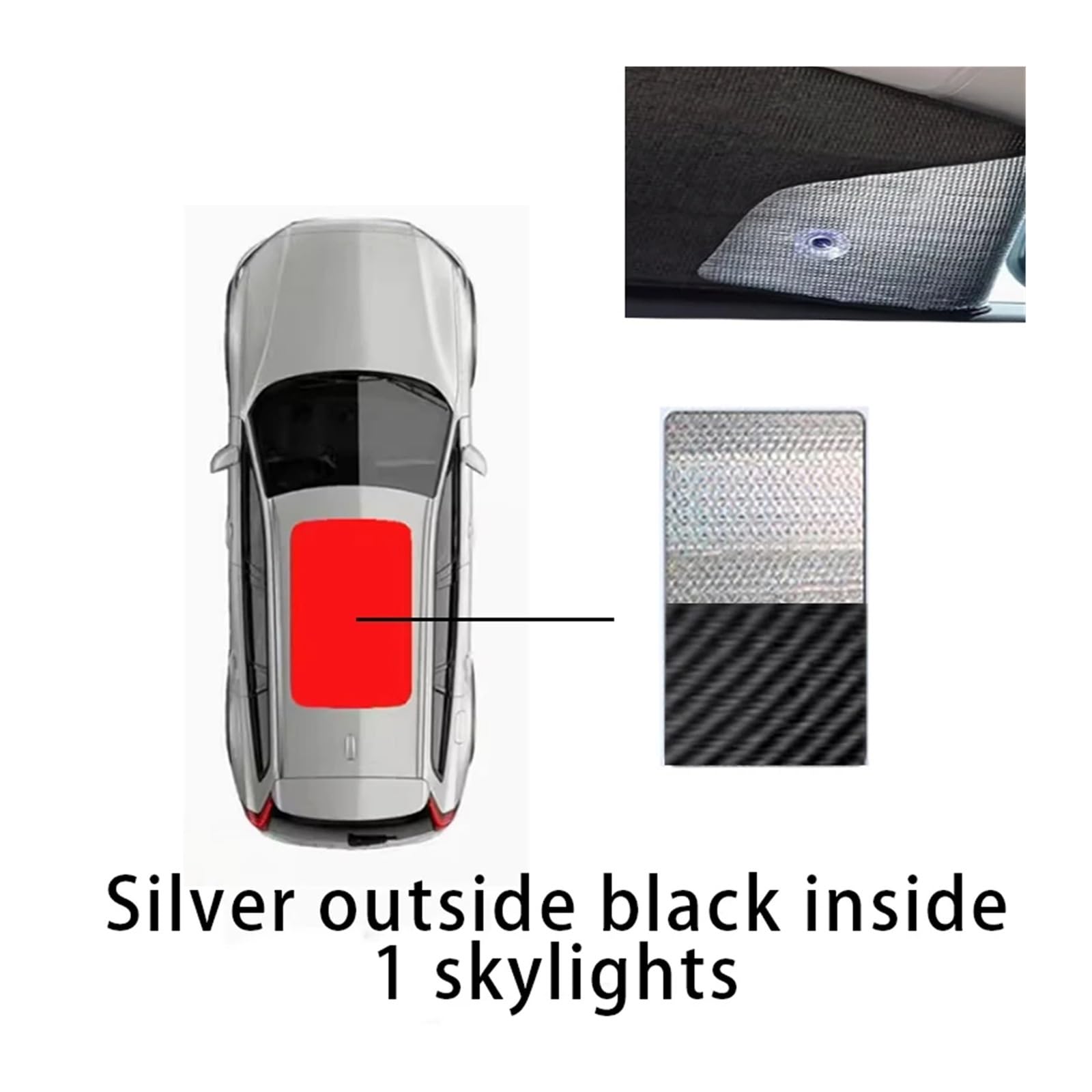 Sonnenblende Auto Schiebedach Sonnenschirm Windschutzscheibe Sonnenschutz Dach Sonnenschutz Wärmedämmung Auto Zubehör Für Leapmotor T03 2022 2023 2024 2025(Silver Black) von URAGER