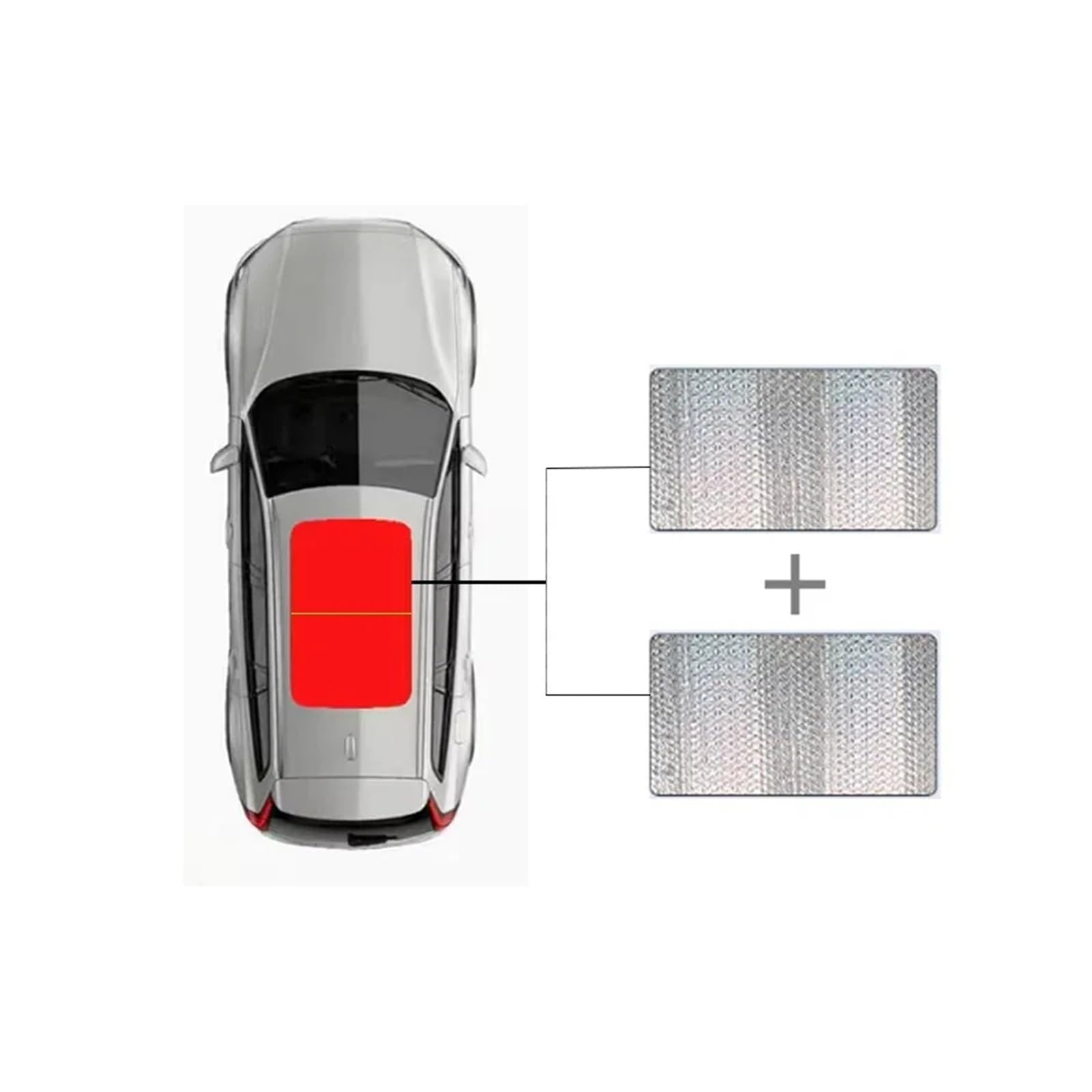 Sonnenblende Für Haval Für Jolion 2021 2022 2023 2024 2025 Schiebedach Sonnenschirm Geeignet Auto Panorama Skyligh Hitzeschild Fenster Sonnenschutz Anti-Uv(Silber) von URAGER
