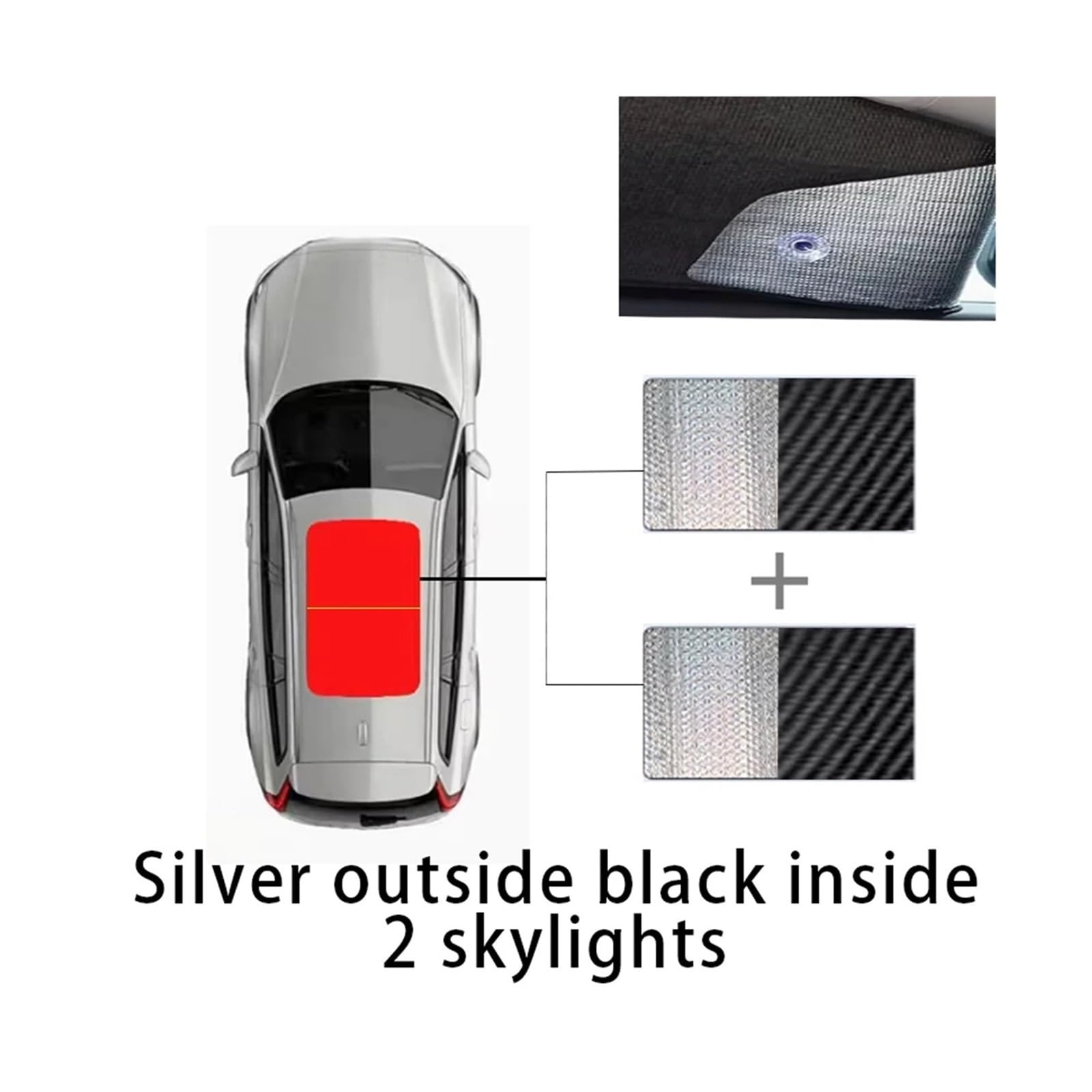 Sonnenblende Für Hyundai Für Sonata Für LF MK7 2015 2016 2017 2018 2019 Schiebedach-Sonnenschutz Auto-Panoramadach-Hitzeschild-Fenster-Sonnenschutz Anti-UV(Silver Black) von URAGER