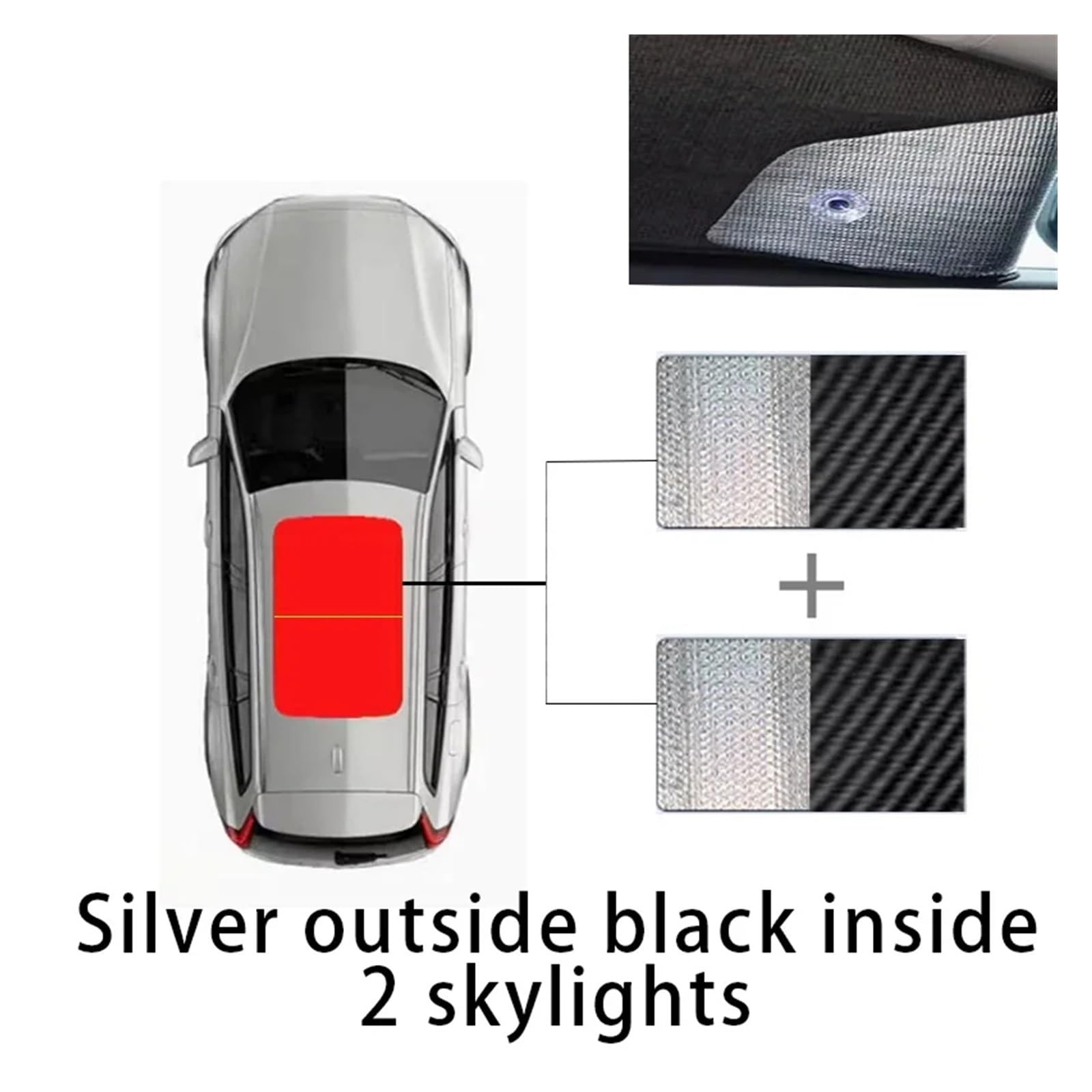 Sonnenblende Für ICar 03 Für Jaecoo J6 2023 2024 2025 Schiebedach Sonnenschirm Auto Panorama Dach Hitzeschild Fenster Sonnenschutz Anti-Uv Auto Teile(Silver Black) von URAGER