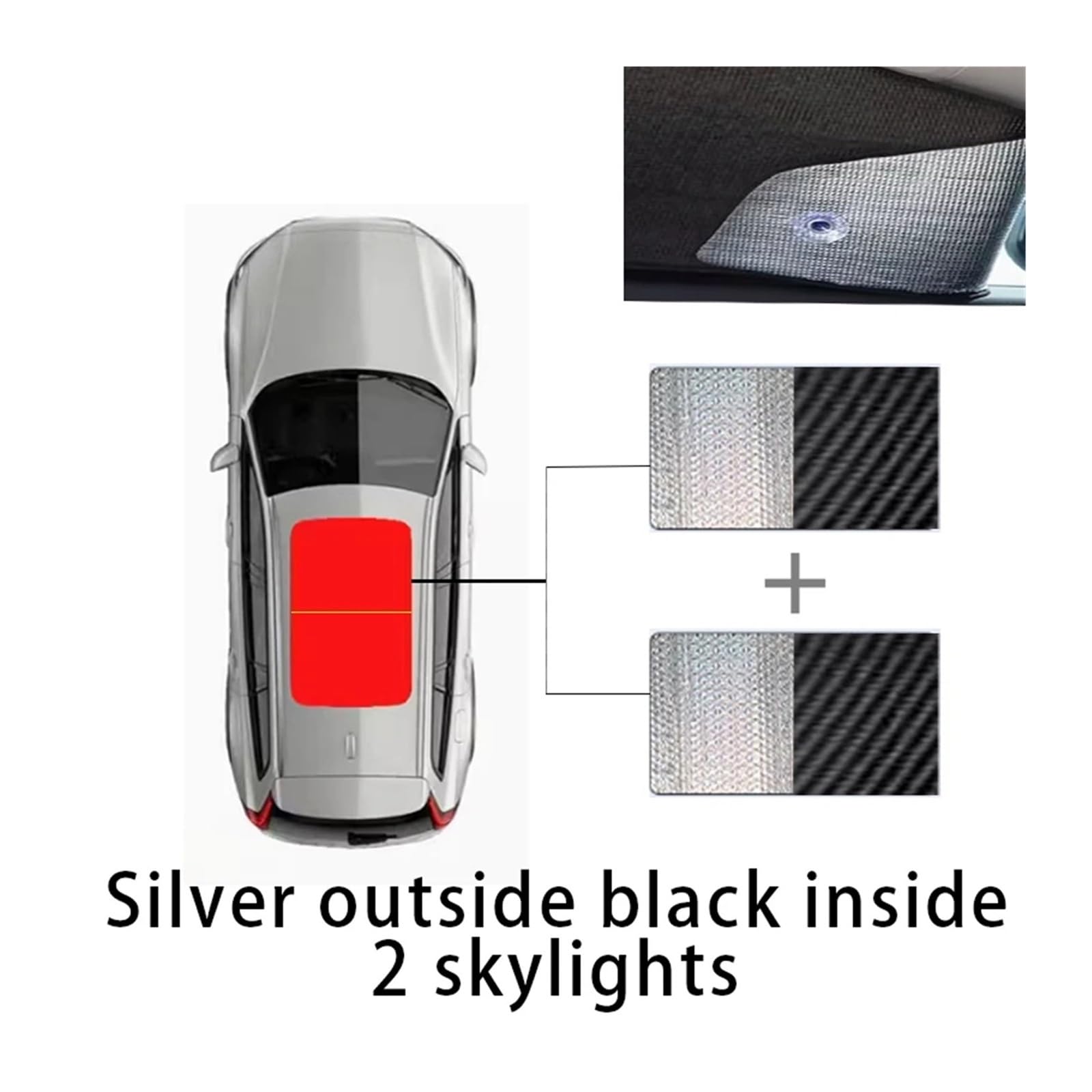 Sonnenblende Für Lynk & Co 08 Für EM-P 2025 2024 2023 Auto-Schiebedach-Sonnenschutz Auto-Panoramadach-Hitzeschild-Fenster-Sonnenschutz Anti-UV-Zubehör(Silver Black) von URAGER