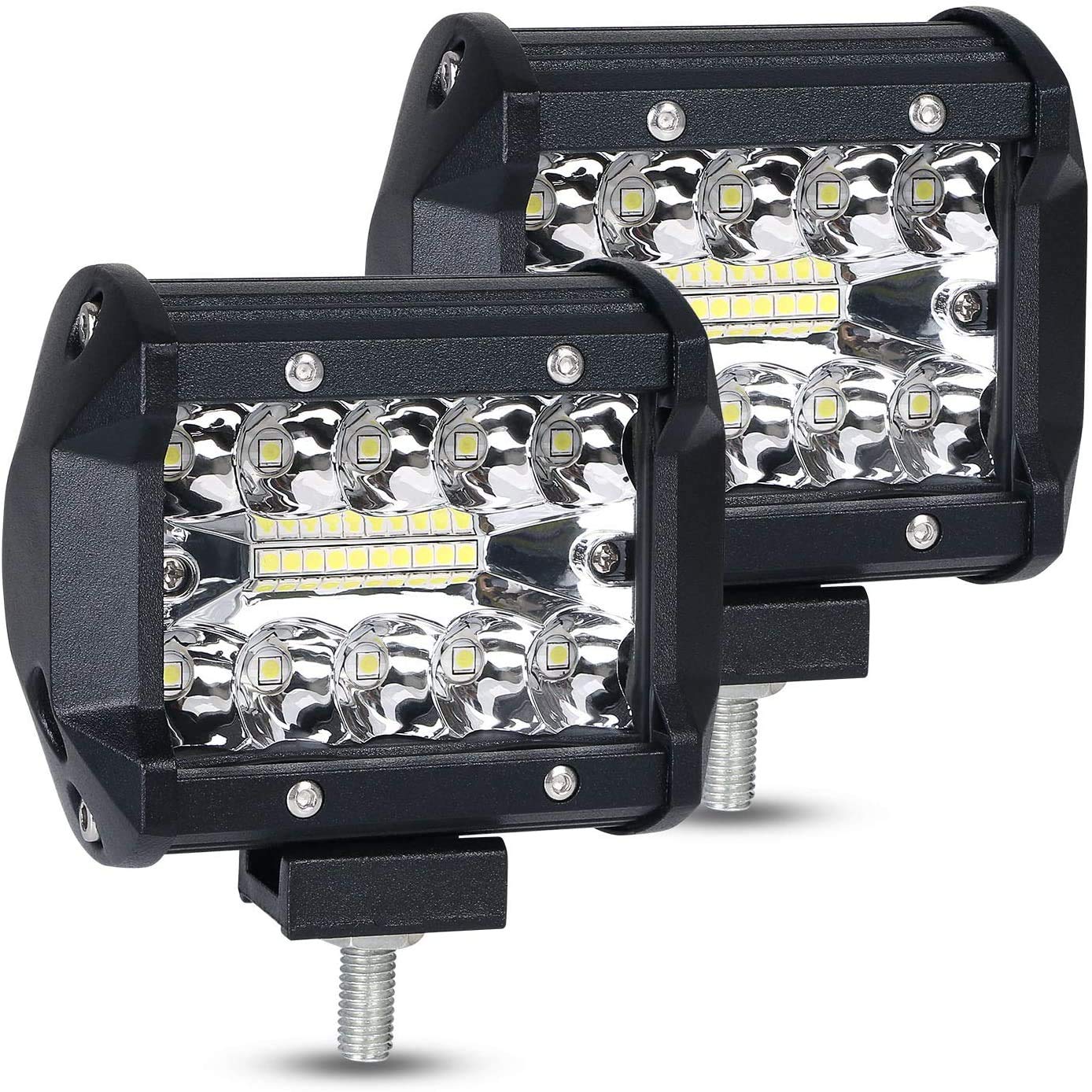 URAQT LED Arbeitsscheinwerfer, Scheinwerfer LED Auto, 2x60W Zusatzscheinwerfer, Flutlicht Wasserdicht, Wasserdicht Offroad Scheinwerfer, 4 Zoll von URAQT