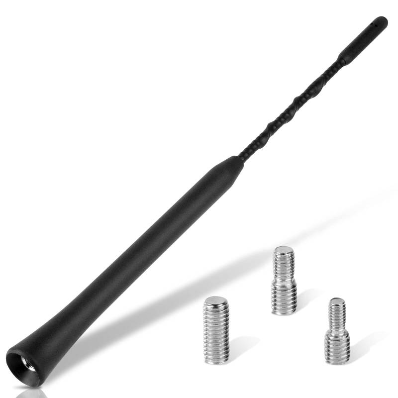 URAQT Antenna Auto, Autoantenne 23 cm mit Verstärker Universal Auto Radio Antenne Dach kurz Kfz Dachantenne für AM FM Empfang Antenne Schwarz mit Verstärktem Empfang mit M4, M5, M6 Gewinde von URAQT