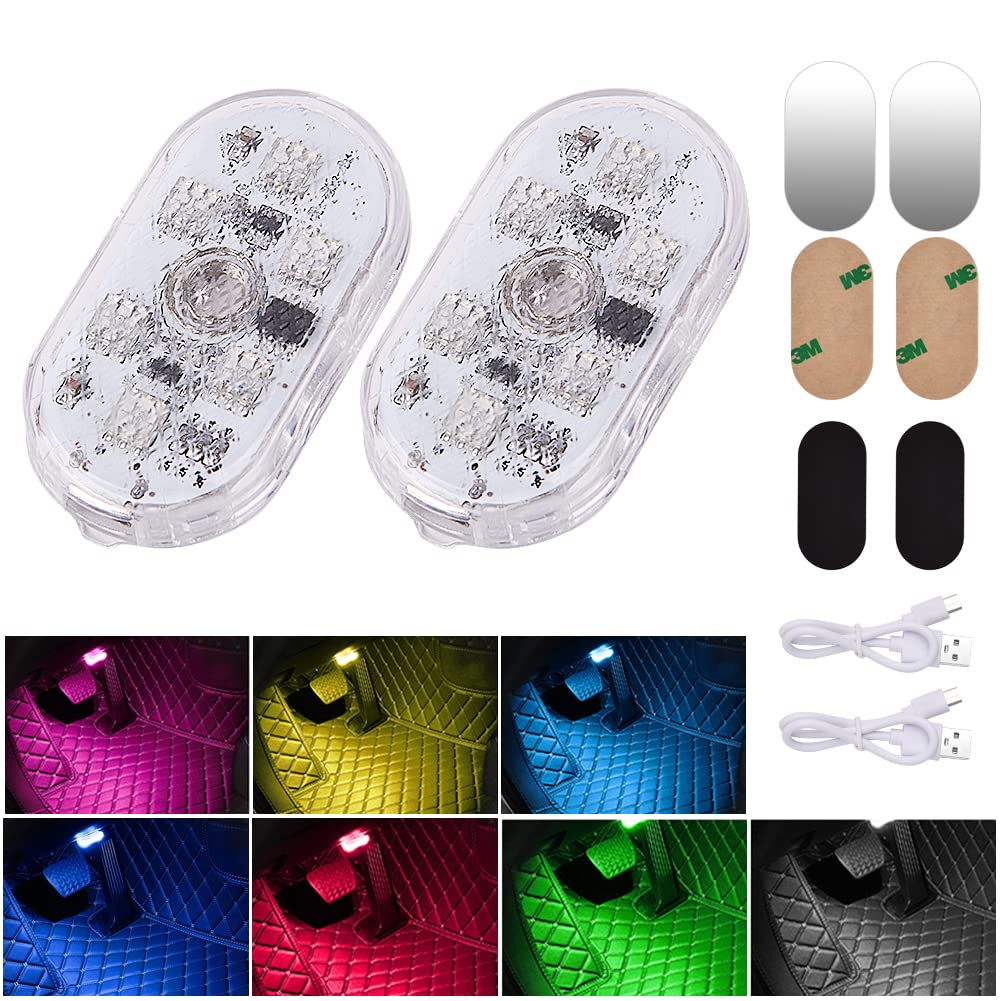 URAQT Auto LED Innenbeleuchtung, 2 Stück RGB 7 Farben und 3 Anpassungsmodus USB Wiederaufladbare Dimmbar Mobilen LED Touch Licht Universal für RV Camping Auto LKW Wohnwagen Wohnmobil Boot 6 LED URAQT Auto LED Innenbeleuchtung, 2 Stück RGB 7 Farben und 3 Anpassungsmodus USB Wiederaufladbare Dimmbar Mobilen LED Touch Licht Universal für RV Camping Auto LKW Wohnwagen Wohnmobil Boot 6 LED von URAQT