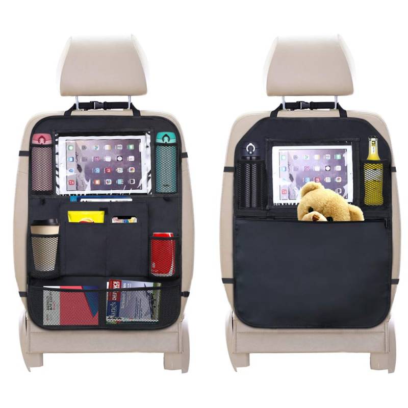 URAQT Auto Rückenlehnenschutz, 2 Stück Rücksitz Autositz Organizer für Kinder, Durchsichtigem iPad Tablet Halter, Autositz-Schoner wasserdicht, Kick Matten Schutz in universeller Passform von URAQT