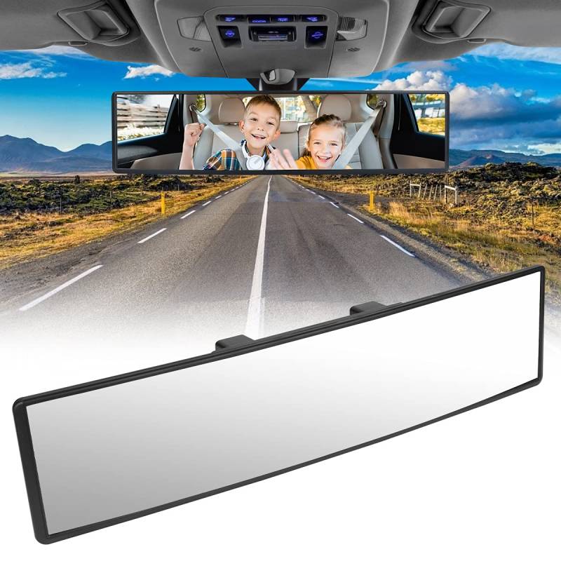 URAQT Auto Rückspiegel, 310mmx85mm Autospiegel Große Vision Weitwinkel Panorama Auto Innenspiegel Ersatz Blendschutz Rückspiegel Universal Spiegel für Auto SUV CRV Vans Trucks von URAQT
