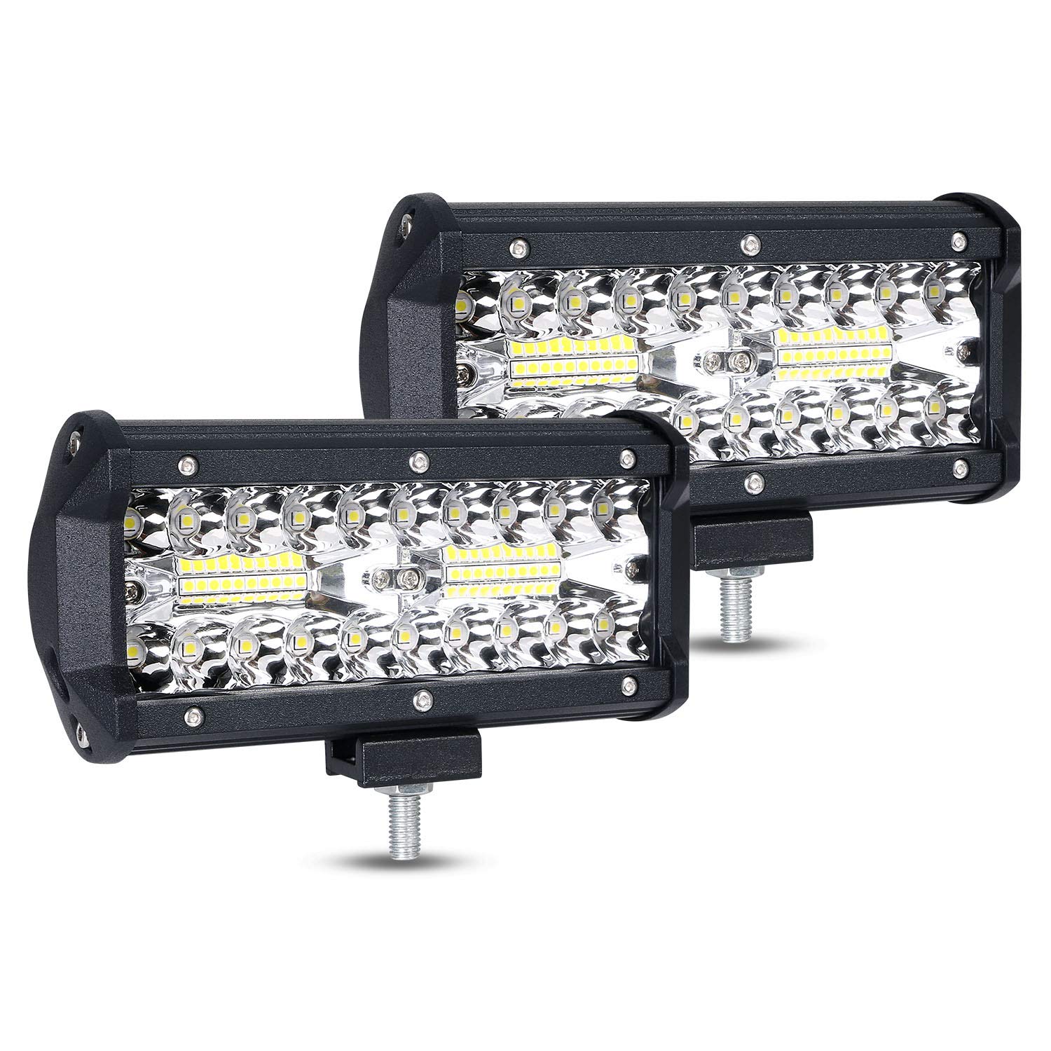 URAQT LED Arbeitsscheinwerfer, Scheinwerfer LED Auto, 2x120W Zusatzscheinwerfer, Flutlicht Wasserdicht, Wasserdicht Offroad Scheinwerfer, 7 Zoll von URAQT
