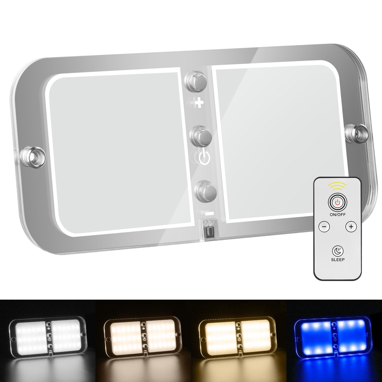 URAQT LED Deckenleuchte, 12v Led Lampen Wohnmobil 72 LED 800LM Dimmbar 4 Farbe Modi Auto LED Nachtlicht Dach Lichter mit Schalter mit Fernbedienung für RV Camping Auto LKW Wohnwagen Boot URAQT LED Deckenleuchte, 12v Led Lampen Wohnmobil 72 LED 800LM Dimmbar 4 Farbe Modi Auto LED Nachtlicht Dach Lichter mit Schalter mit Fernbedienung für RV Camping Auto LKW Wohnwagen Boot von URAQT
