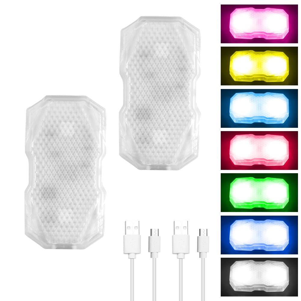 URAQT LED Innenbeleuchtung Auto,2 pcs 7 Farben und 3 Anpassungsmodus Wiederaufladbare Dimmbar KFZ Innenraumbeleuchtung Umgebungsstern Licht Universal für RV Camping Auto LKW Wohnwagen Wohnmobil Boot von URAQT