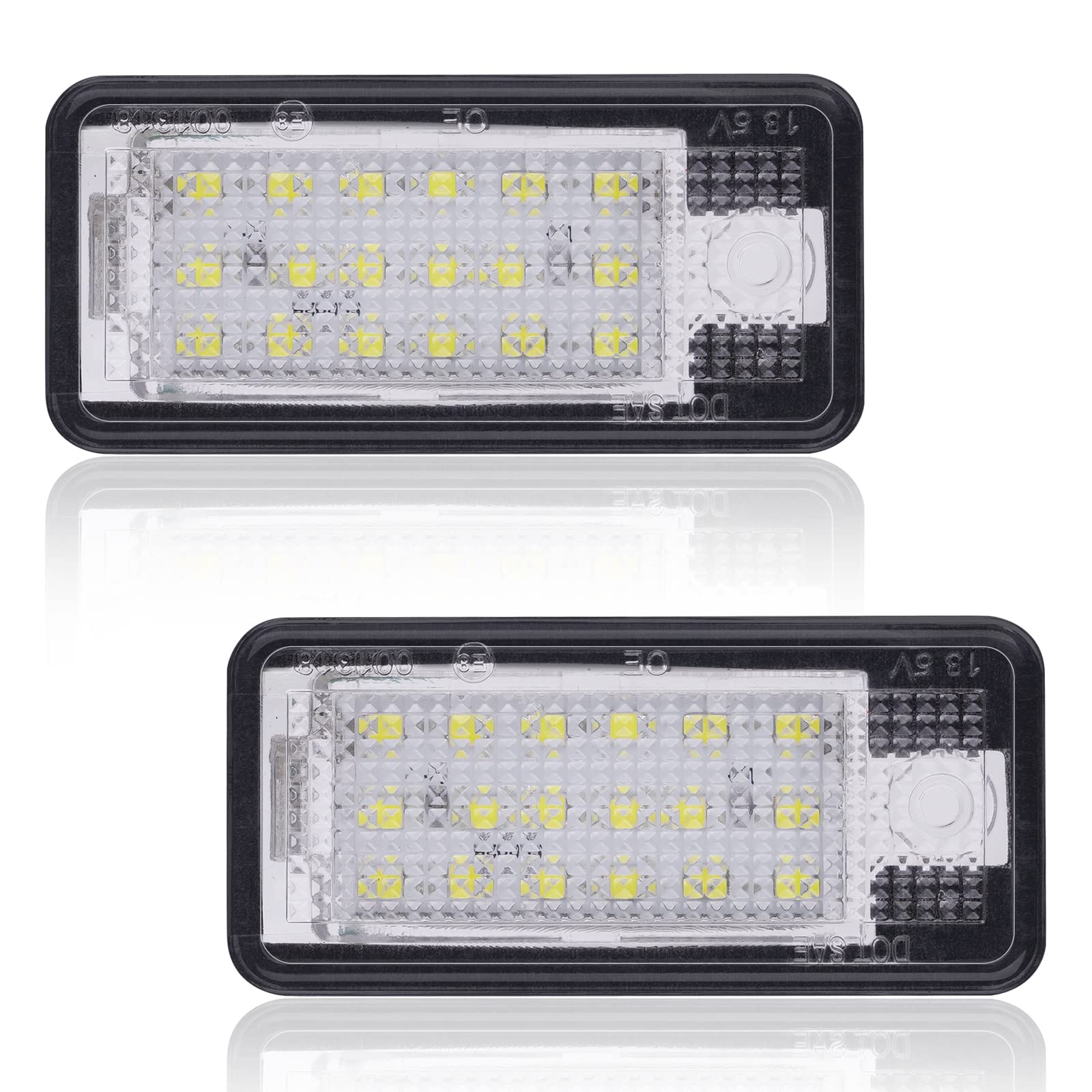 URAQT LED Kennzeichenbeleuchtung, 2 x 6500K Kennzeichenleuchte 400 Lumen Heckleuchte Weiß Nummernschild Licht Birne 12V Eingebauter Canbus Fehlerfrei für A-ud A3 S3 A4 S4 A5 A6 S6 A8 S8 Q7 RS4 von URAQT