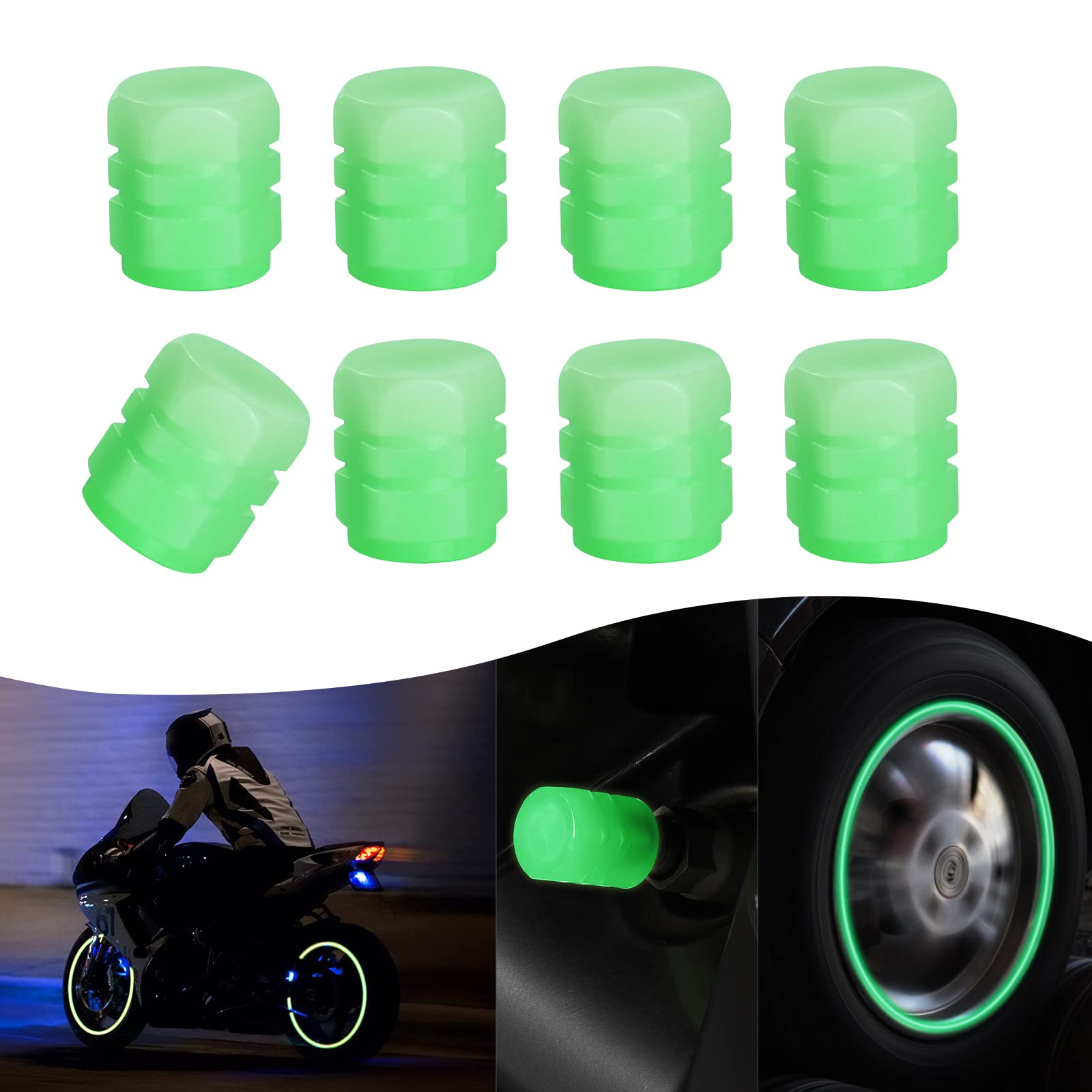 URAQT Ventilkappen Auto,8 STÜCKE Universelle Fluoreszierende Autoreifen Ventilschaftabdeckung Leuchtende Stem Caps Autoventil Ventildecke Auto Reifenventilkappen für Auto LKW SUV Motorräder Fahrrad URAQT Ventilkappen Auto,8 STÜCKE Universelle Fluoreszierende Autoreifen Ventilschaftabdeckung Leuchtende Stem Caps Autoventil Ventildecke Auto Reifenventilkappen für Auto LKW SUV Motorräder Fahrrad von URAQT