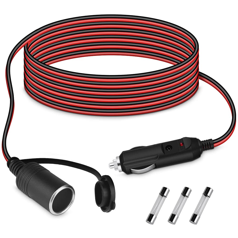 URAQT Verlängerungskabel für Auto, 3.3 M 12 V-24 V DC KFZ Zigarettenanzünder-Verlängerungskabel 17 AWG-Stecker Universeller Wasserdichter Verlängerungskabel Mit 3 15-A-Sicherung More Power URAQT Verlängerungskabel für Auto, 3.3 M 12 V-24 V DC KFZ Zigarettenanzünder-Verlängerungskabel 17 AWG-Stecker Universeller Wasserdichter Verlängerungskabel Mit 3 15-A-Sicherung More Power von URAQT