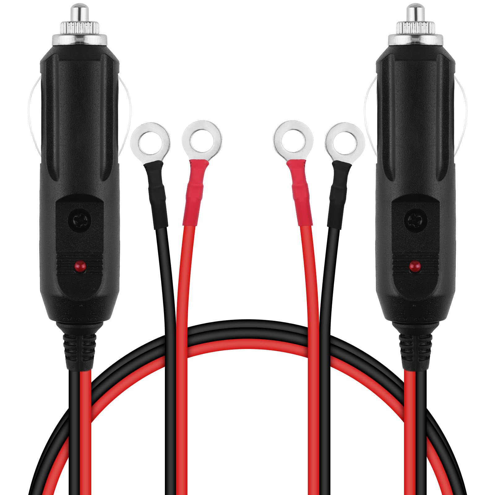 URAQT Zigarettenanzünder Stecker, 2 Stück 12V 24V Autostecker mit LED Licht 12V Kfz Stecker Autostecker Universalstecker für Inverter Spannungswandler Kühlbox/Navigation/Auto Handstaubsauger-30cm URAQT Zigarettenanzünder Stecker, 2 Stück 12V 24V Autostecker mit LED Licht 12V Kfz Stecker Autostecker Universalstecker für Inverter Spannungswandler Kühlbox/Navigation/Auto Handstaubsauger-30cm von URAQT