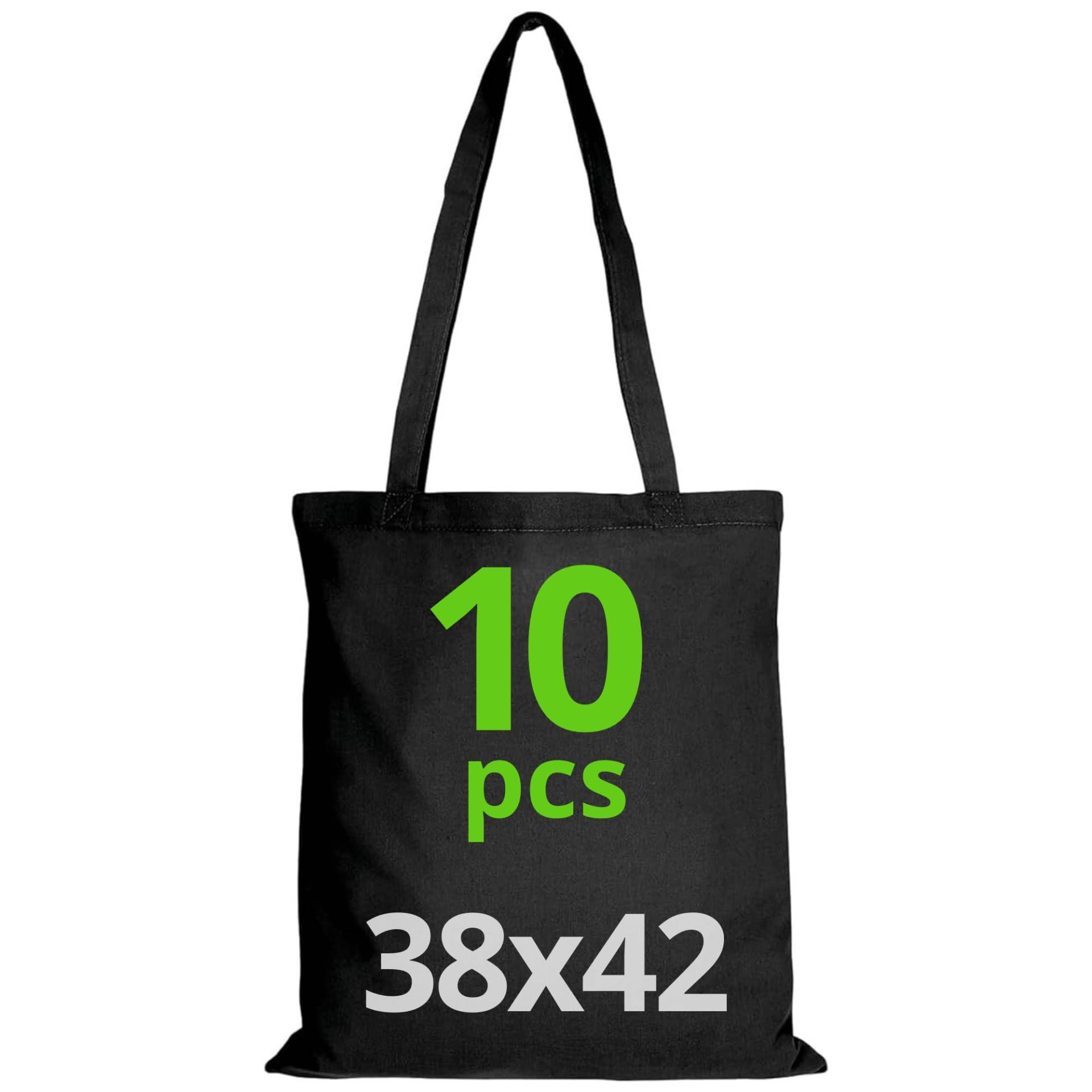 Baumwolltasche 38x42 cm, Packung mit unbedruckten Taschen, lange Träger, widerstandsfähige Stofftaschen, wiederverwendbare Einkaufstasche zum Bedrucken oder Bemalen, 38x42cm, Schwarz, 10 Stück Baumwolltasche 38x42 cm, Packung mit unbedruckten Taschen, lange Träger, widerstandsfähige Stofftaschen, wiederverwendbare Einkaufstasche zum Bedrucken oder Bemalen, 38x42cm, Schwarz, 10 Stück von URBAN 5884