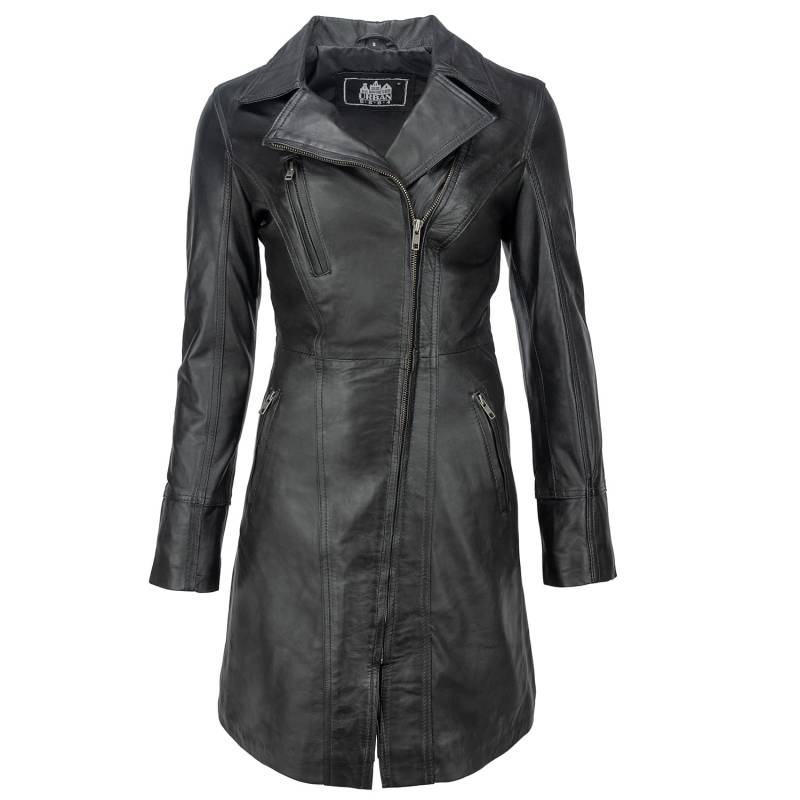Urban Leather UR-97 Frauen Elegante Mantel 107, Schwarz, Große : L von URBAN 5884