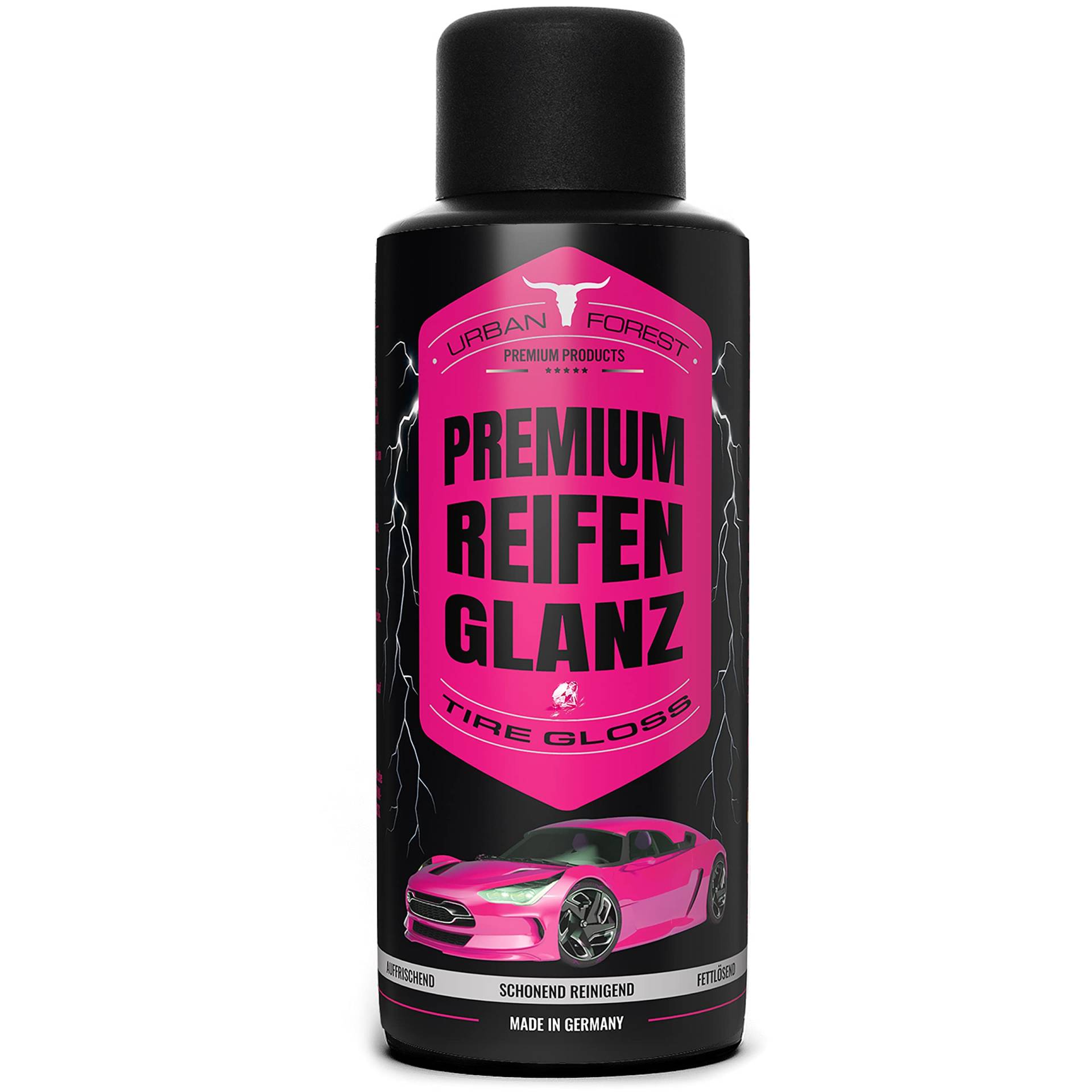 Reifenglanz Gel zur Reifenpflege | Professionelles Reifenglanzmittel & Reifen Glanz Pflege | Autopflege für Sommer-Reifen & Winter-Reifen | Premium Reifen-Glanz von URBAN FOREST 500ml von · URBAN FOREST · PREMIUM PRODUCTS