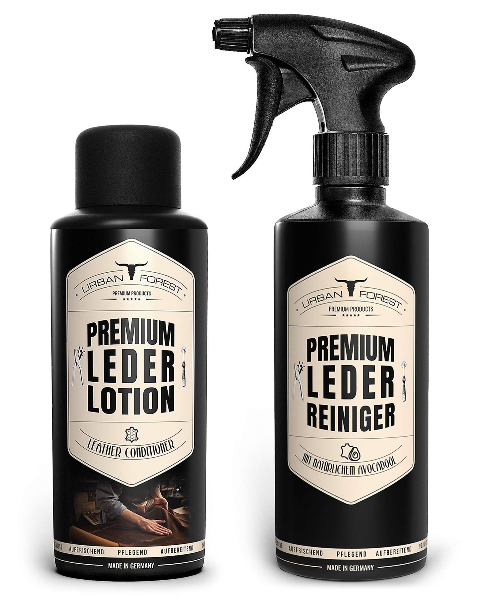 URBAN FOREST® Lederpflege Auto SPARSET Premium Lederreiniger + Leder Lotion 2x 500ml für Leder Sofa Couch Autositze - Auto Lederpflege, Leder Pflegemittel Auto Reinigung, Pflege & Versiegelung URBAN FOREST® Lederpflege Auto SPARSET Premium Lederreiniger + Leder Lotion 2x 500ml für Leder Sofa Couch Autositze - Auto Lederpflege, Leder Pflegemittel Auto Reinigung, Pflege & Versiegelung von URBAN FOREST