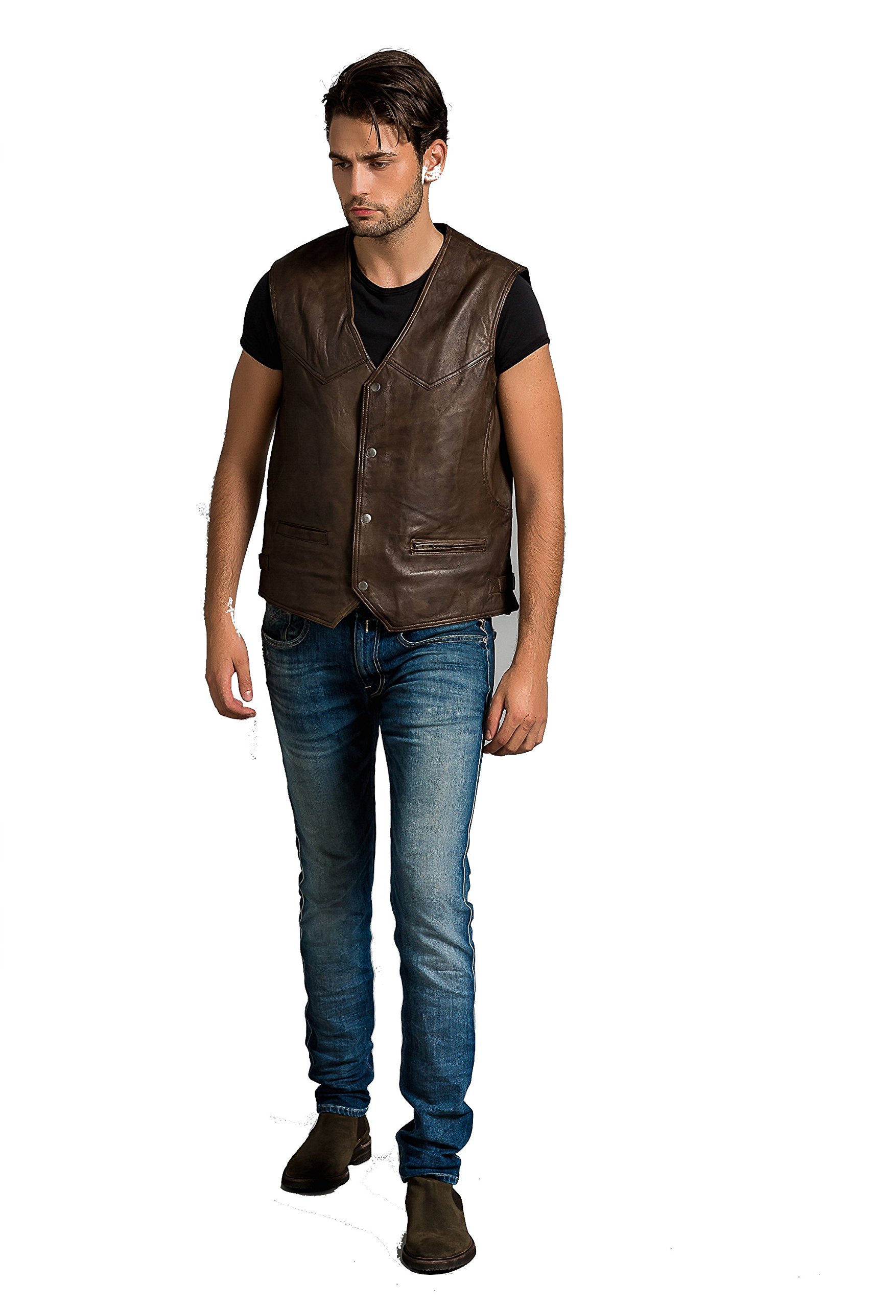 Billy Waistcoat, Ontorio Brown, Size 3XL von Urban Leather