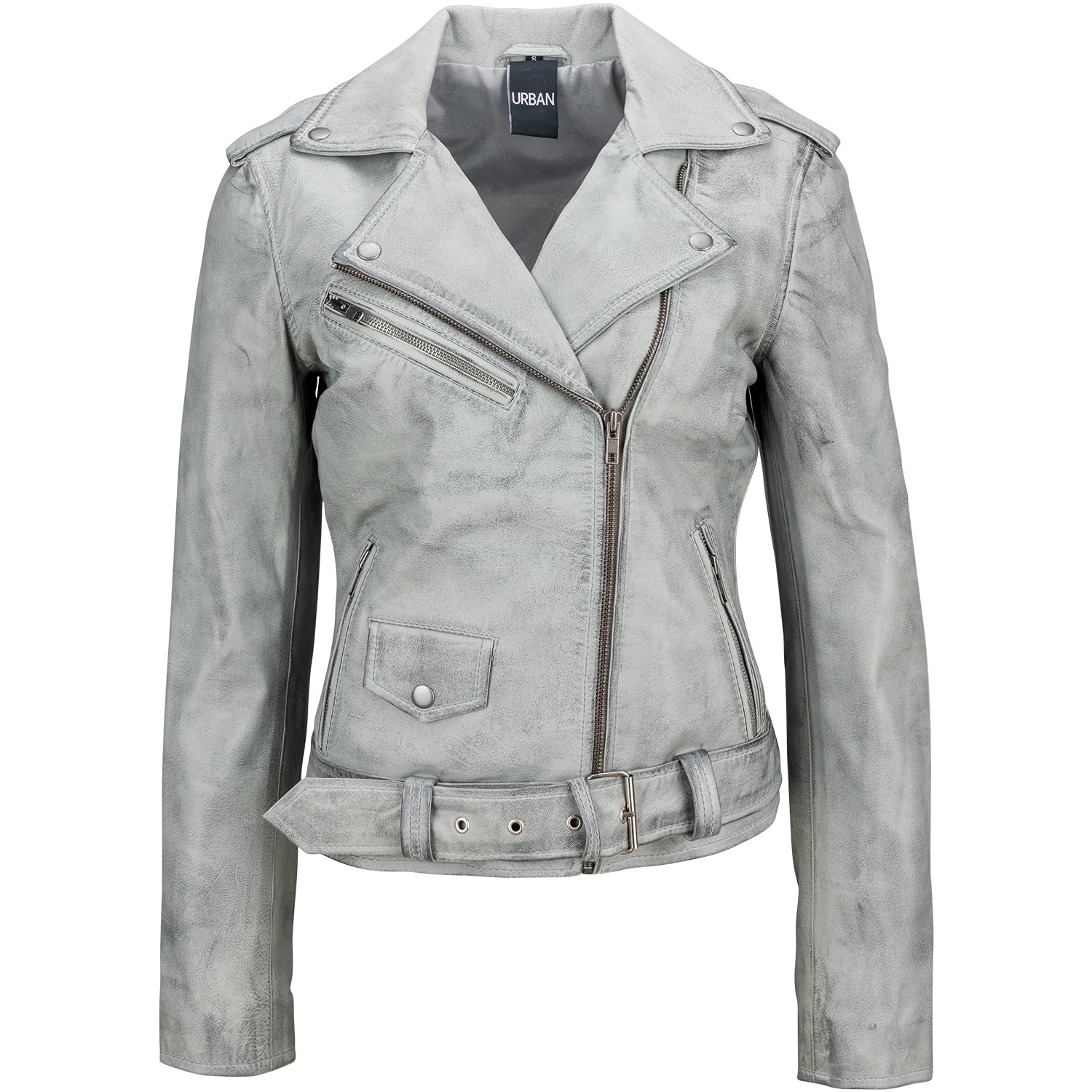 Urban Leather Damen Jacke Biker Perfecto Ladies, Light Grey, Große : S, UR-275 Urban Leather Damen Jacke Biker Perfecto Ladies, Light Grey, Große : S, UR-275 von Urban Leather