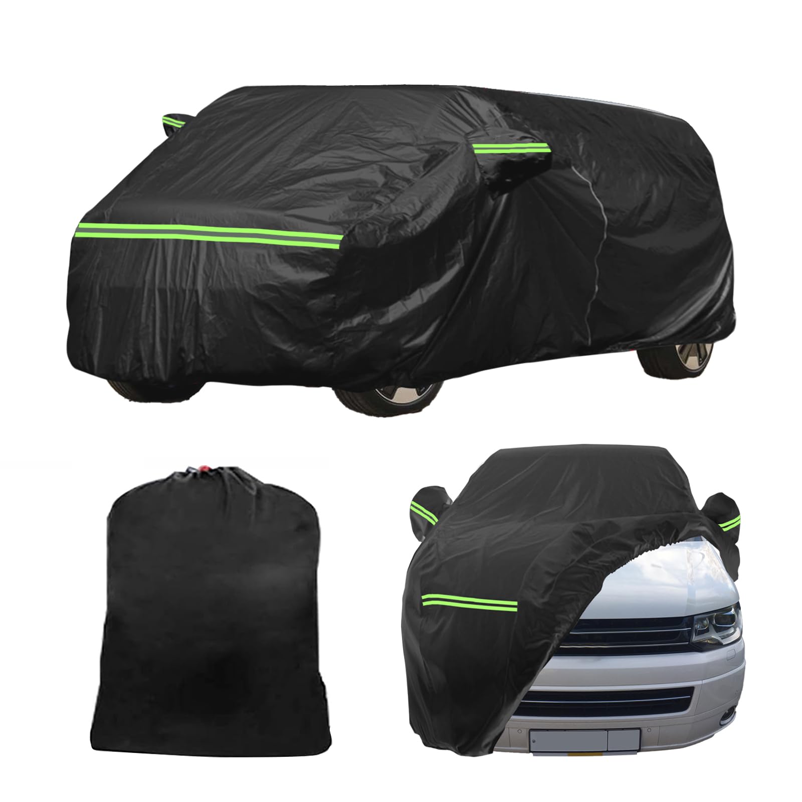 Autoabdeckung Vollgarage Ersatz für Mini Countryman R60 und Paceman R61 2010-2016, Allwetter Reflektierende mit Reißverschluss und Winddichtem Gurt, mit Reißverschlusstür für Schnee (Schwarz) von URCheers