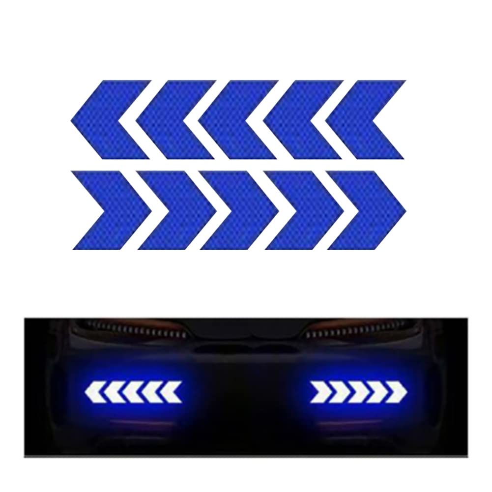 10 Stücke Reflektierende Aufkleber, Selbstklebend Wasserdicht Reflektor Autoaufkleber, Pfeilform dekorative Reflektierende Warnhinweis Aufkleber für LKW Auto Motorrad Boot Fahrrad Anhänger Helm Blau 10 Stücke Reflektierende Aufkleber, Selbstklebend Wasserdicht Reflektor Autoaufkleber, Pfeilform dekorative Reflektierende Warnhinweis Aufkleber für LKW Auto Motorrad Boot Fahrrad Anhänger Helm Blau von URFEDA