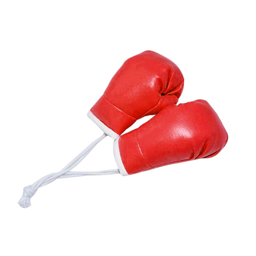URFEDA Mini Boxing Gloves HäNgende Verzierung, AnhäNger HäNgende Dekoration Autogrammierte Mini-Boxhandschuhe, RüCkspiegel Geschenkflaggen FüR Car Rear View Mirror (Rot) von URFEDA