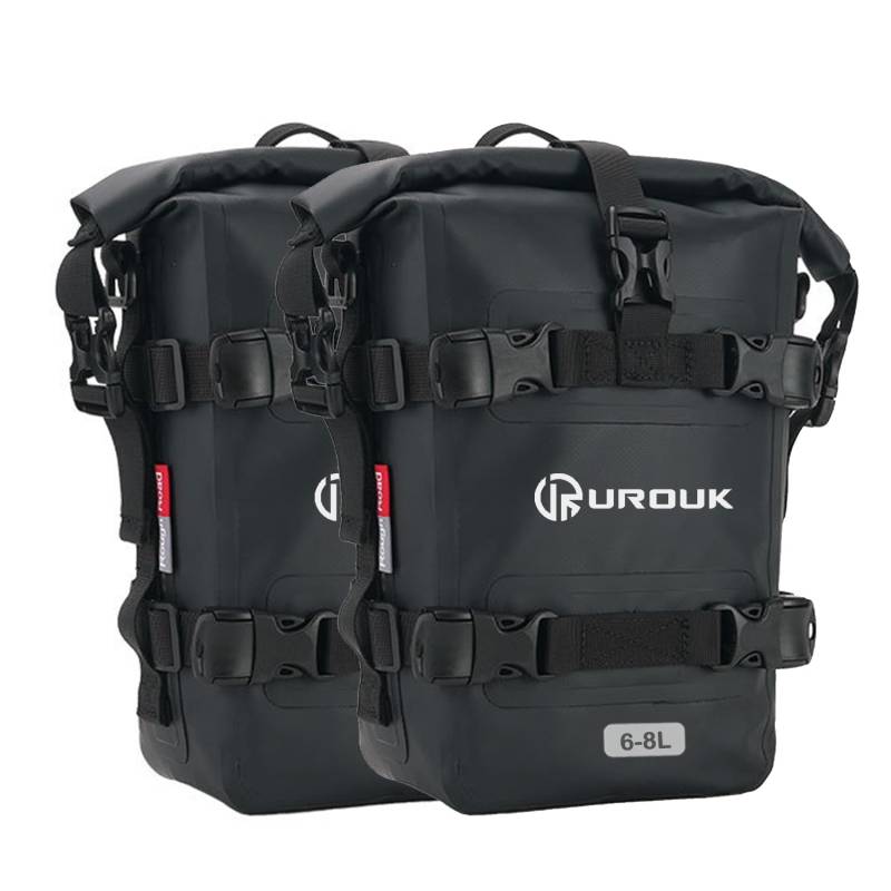 UROUK Sturzbügel Seitentaschen Tasche 6L Wasserdicht Motor Motorrad Stoßstangen Seitentasche Tasche Motorräder Seitenrahmen Seitenkoffer HecktascheTasche mit Schultergurten von UROUK