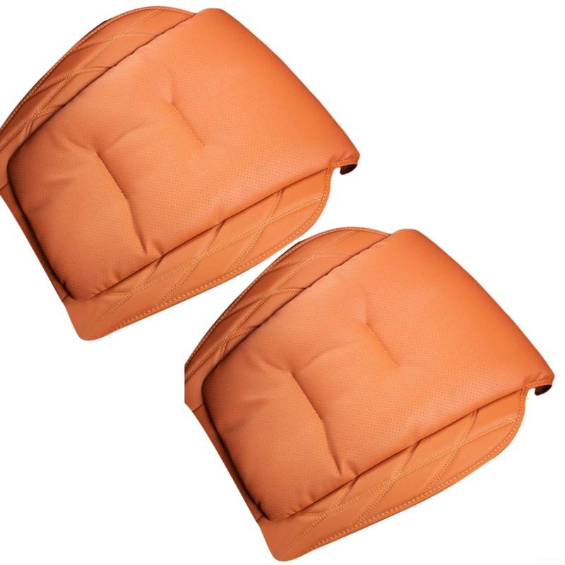 URPIZY Autositz Kissen Premium Nappaleder Sitzbezüge Vordersitze Fahrersitz Passform Für BMW Für Mercedes-Benz Grau Orange Rot(orange) von URPIZY